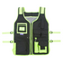 High visibility heavy duty tool vest with reflective strips and adjustable straps for size versatility