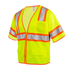 Hi vis yellow safety vest with zipper and pockets compliant with ANSI standards of class 3 type R