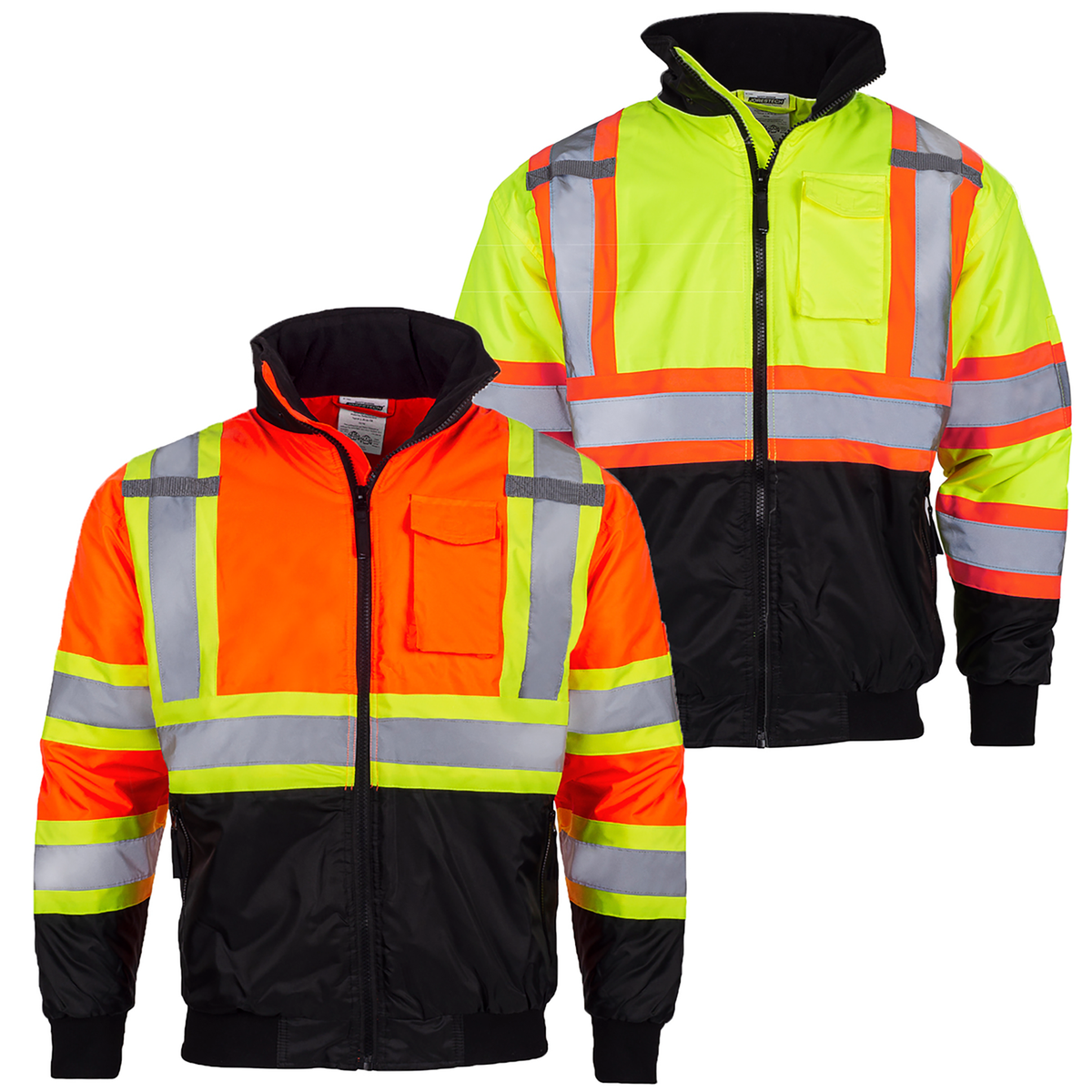 Heavy-Duty Safety Jacket with Heat-Transfer Reflective Stripes | Technopack Safety & PPE S / Black by JORESTECH