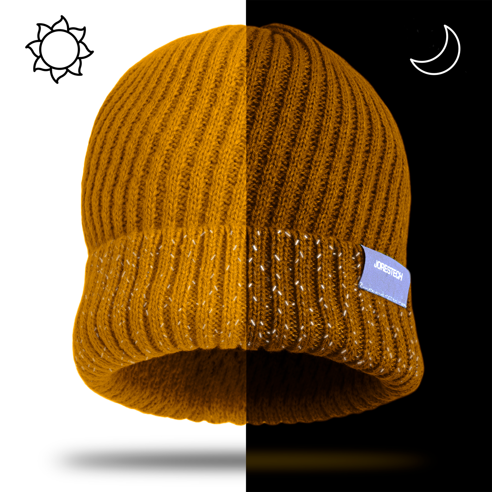 Comparison how does the reflective stitching look during day time and nighttime
