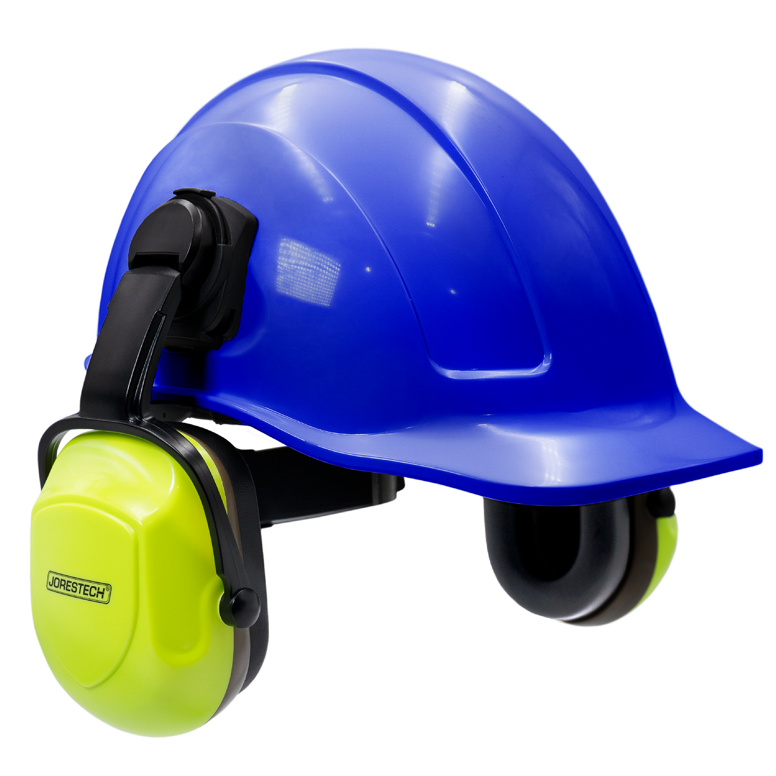 Cap-Style Blue Hard Hat Kit with Mountable Earmuffs