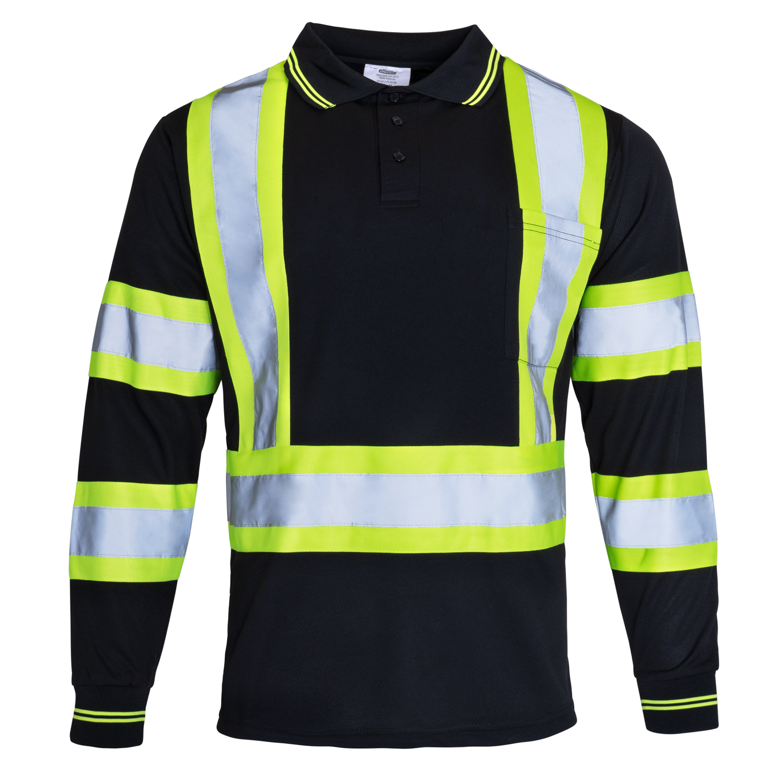 Black Breathable JORESTECH long sleeve safety shirt with chest pocket