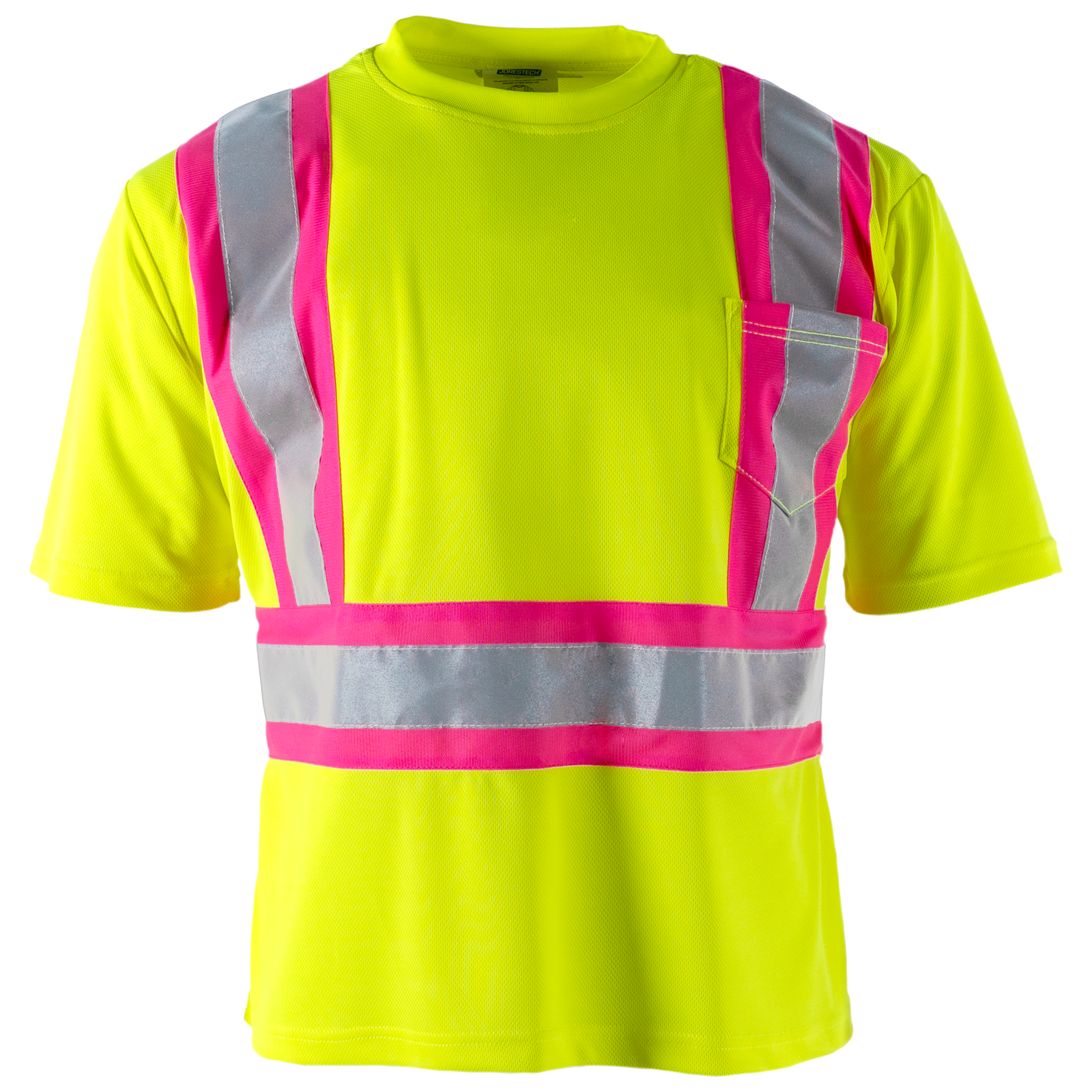 Hi-Vis Reflective Two Tone Safety Shirt with Pink Contrast