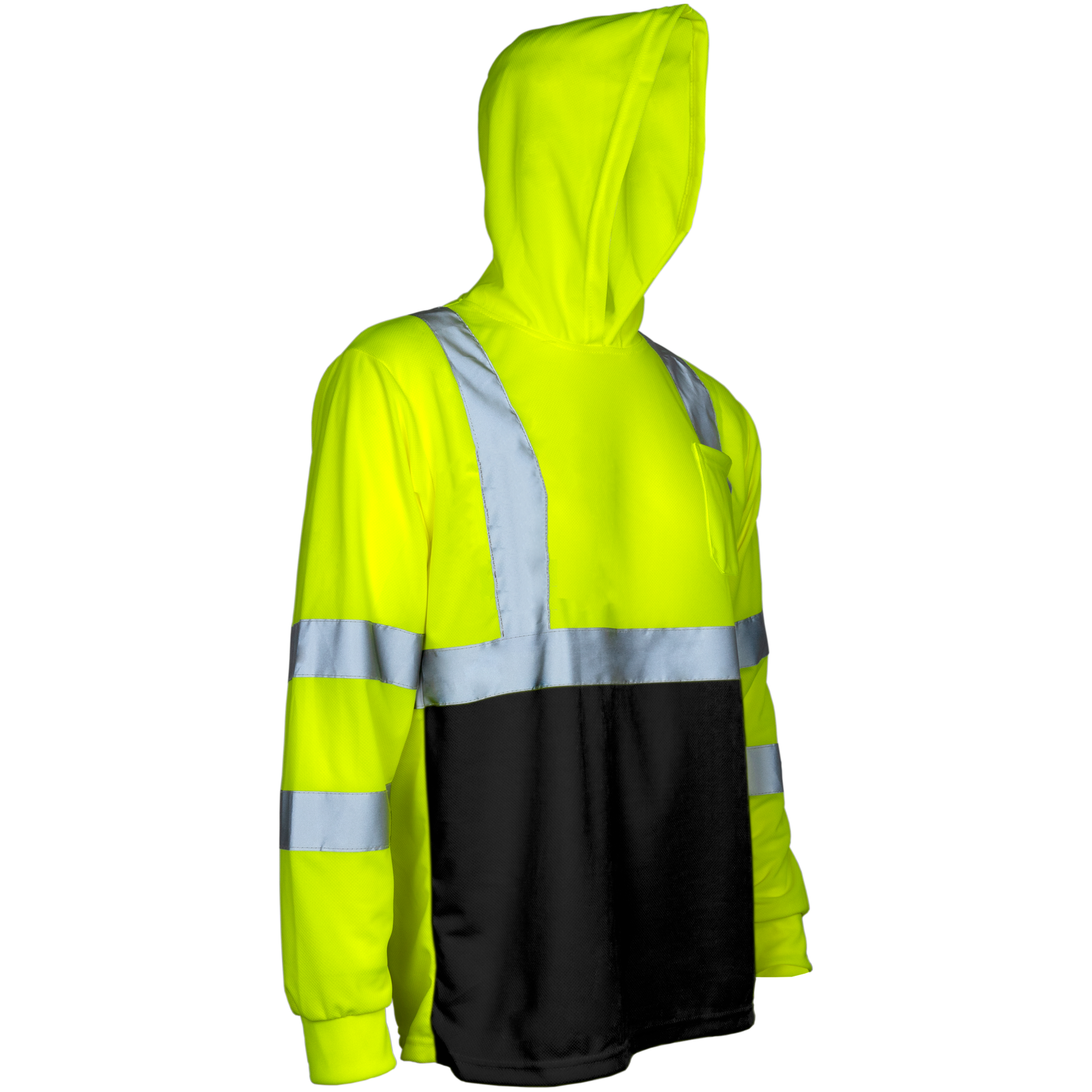 Long Sleeve Safety Shirt With Reflective Strips and Hoodie