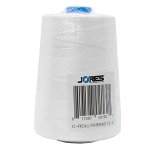 white JORES TECHNOLOGIES sewing thread spool wrapped in plastic