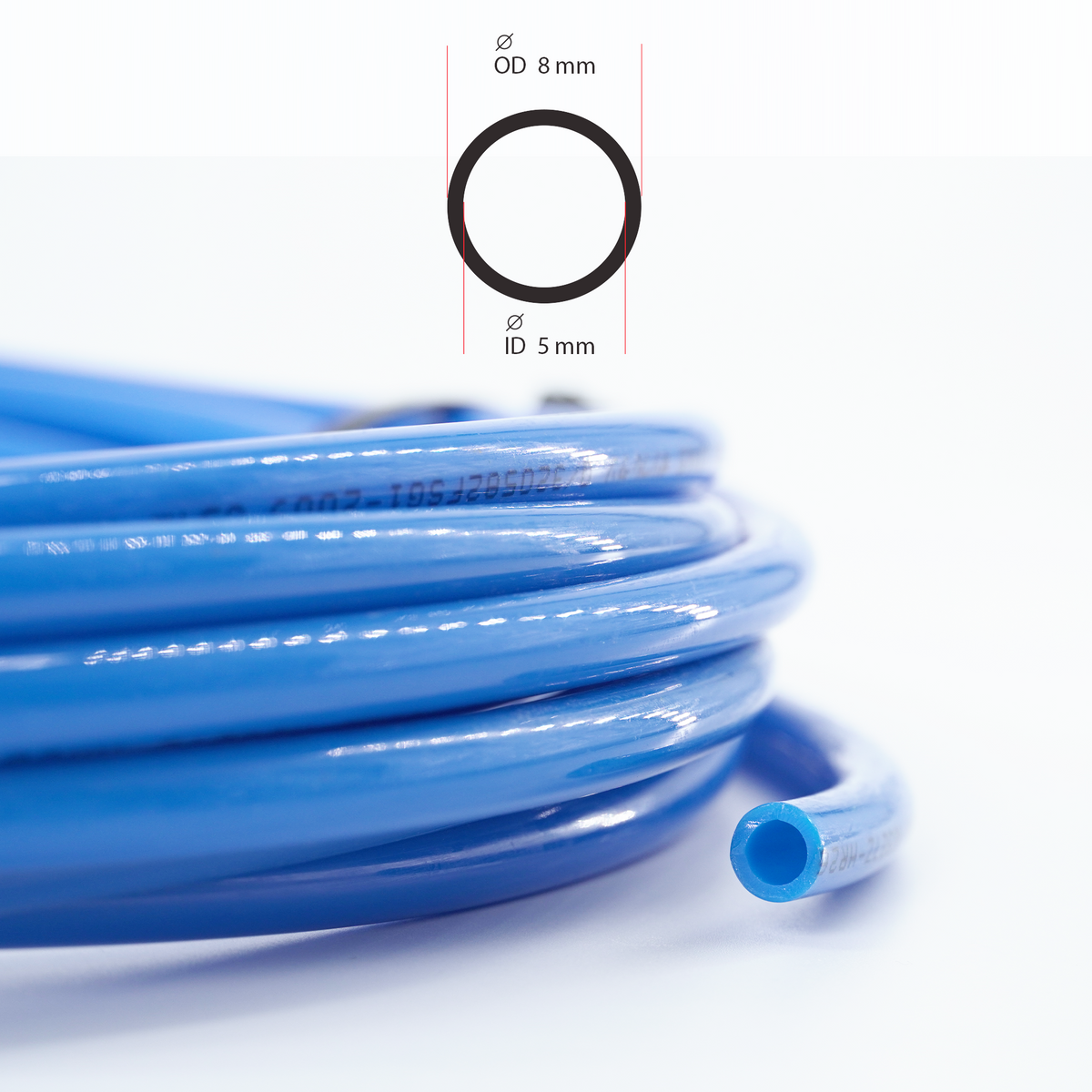 TEN-HIGH Tuyau à air 5m PU polyuréthane Tuyau pneumatique 8 mm ID x 12 mm  OD Bleu pour outils pneumatiques,gazoduc,etc, L'épaisseur 2mm : :  Bricolage