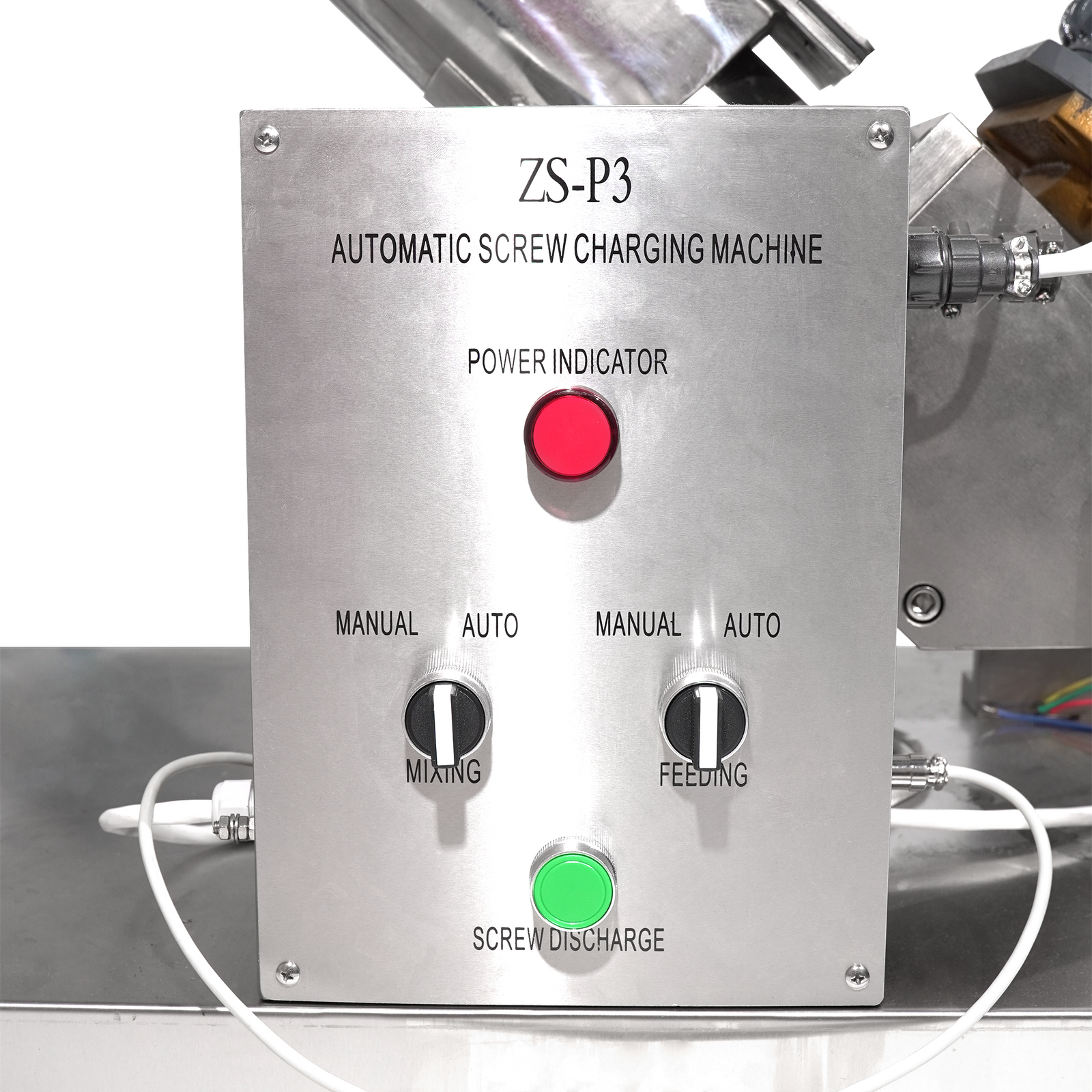 Control panel on the auger screw elevator for powders with agitator by JORES TECHNOLOGIES®