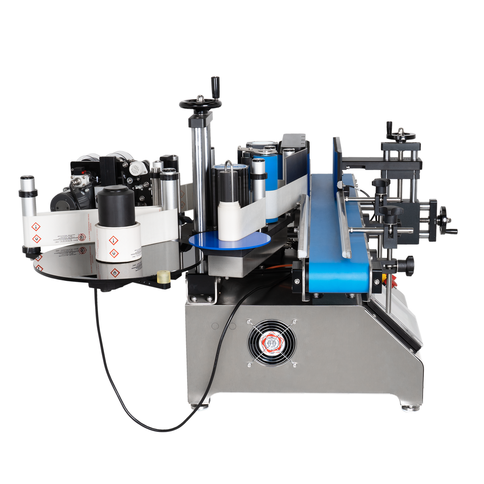 Table top automatic label applicator system with coder