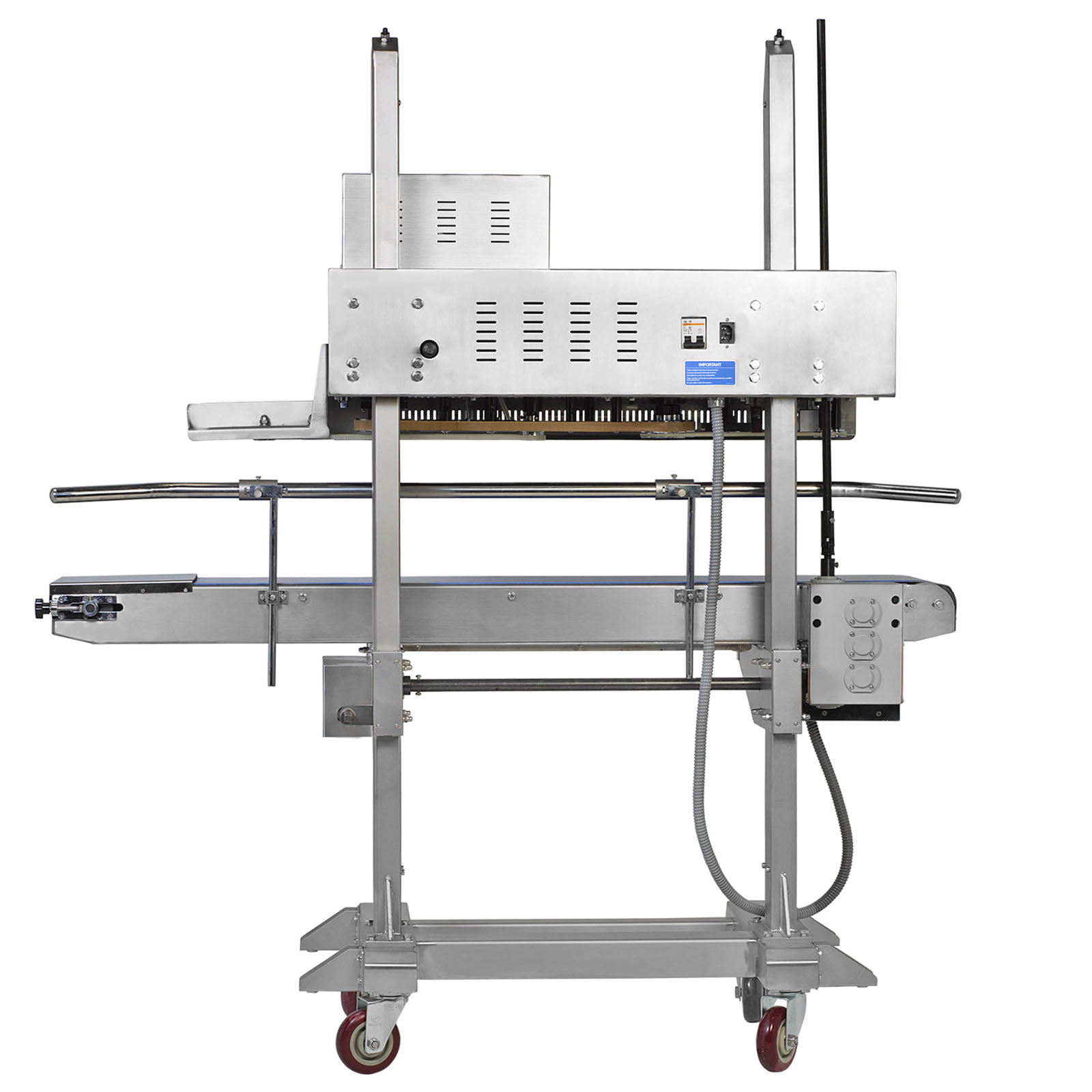 JORES TECHNOLOGIES® continuous band sealer with revolving blue band