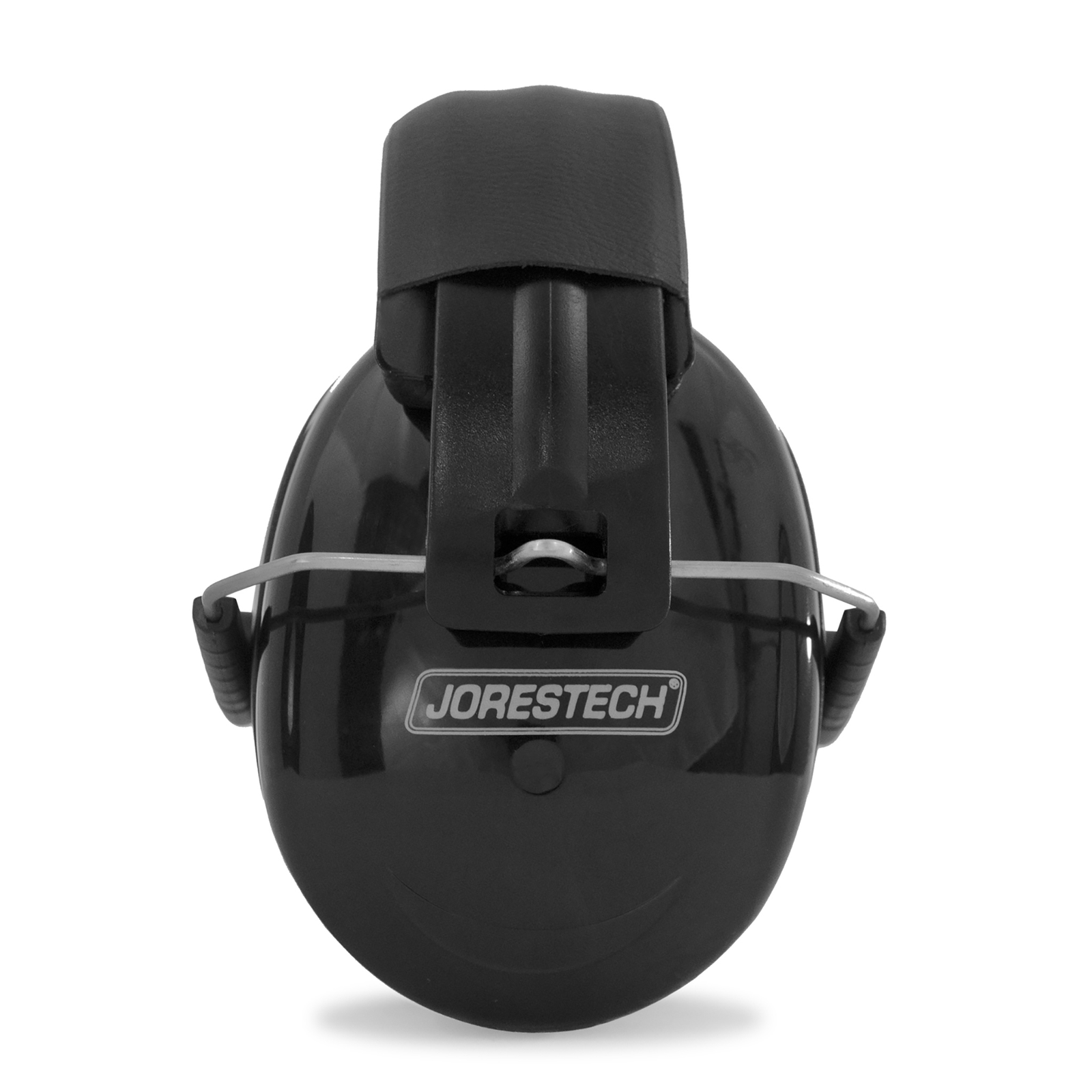 Side view of the 27DB NRR noise cancelling JORESTECH black earmuff