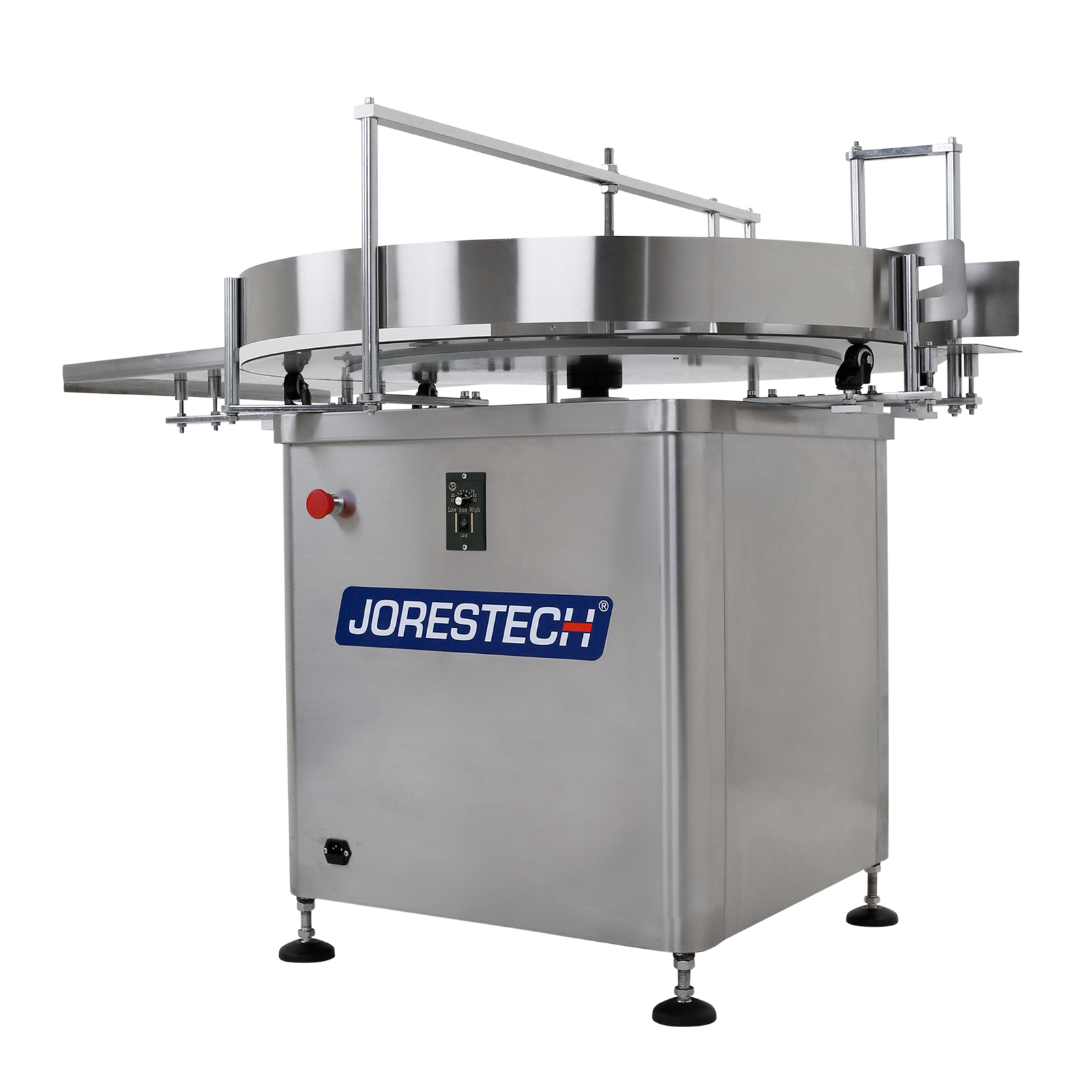Stainless steel 39 inch JORES TECHNOLOGIES® rotary accumulation table and bottle unscrambler