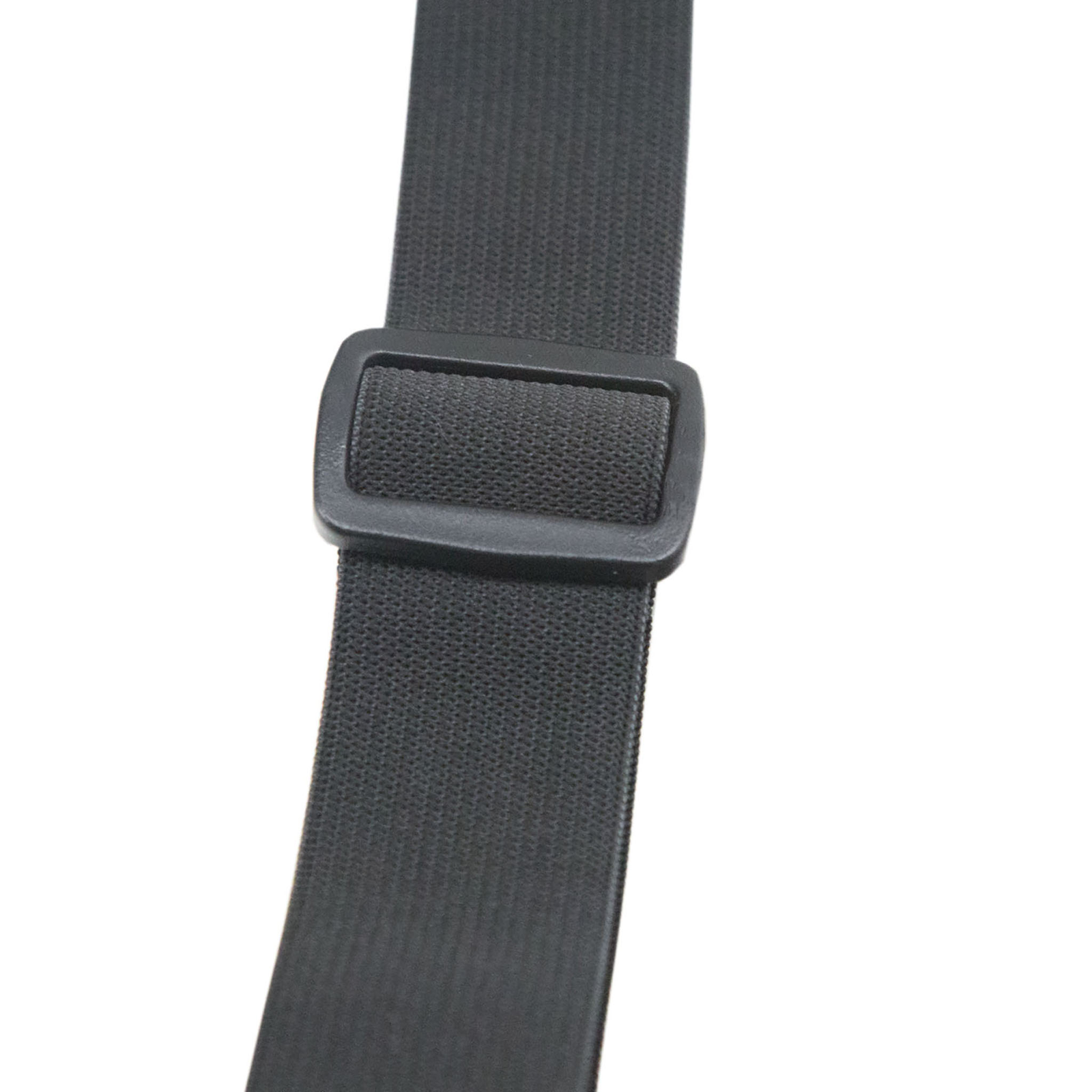 Close up view of the black adjustable strap 