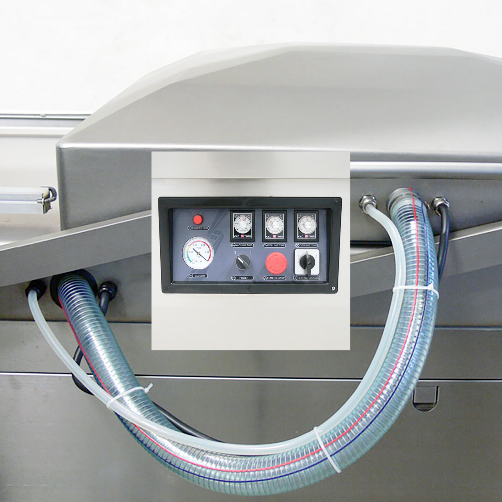 Control panel on the JORES TECHNOLOGIES® 2 chamber vacuum sealer