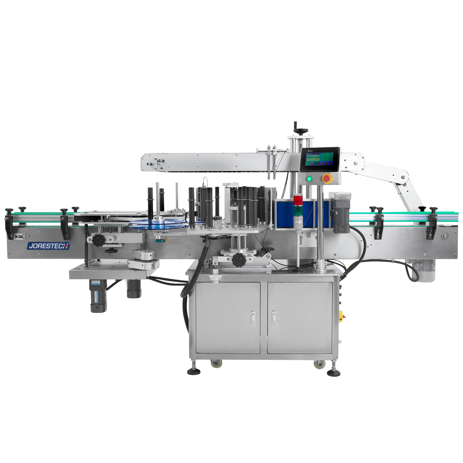 Stainless steel dual automatic label applicator by JORES TECHNOLOGIES®