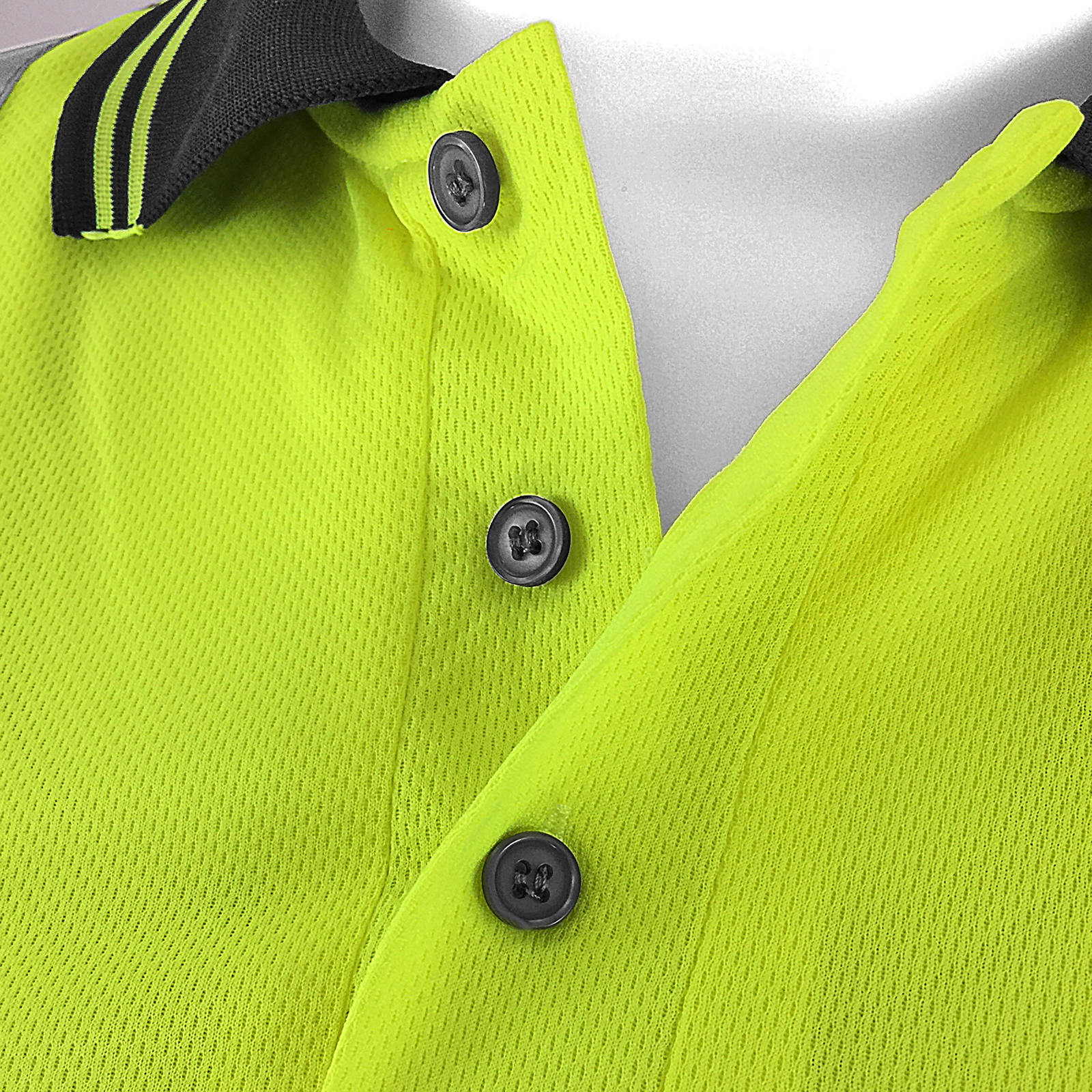 High visibility safety polo shirts with buttons