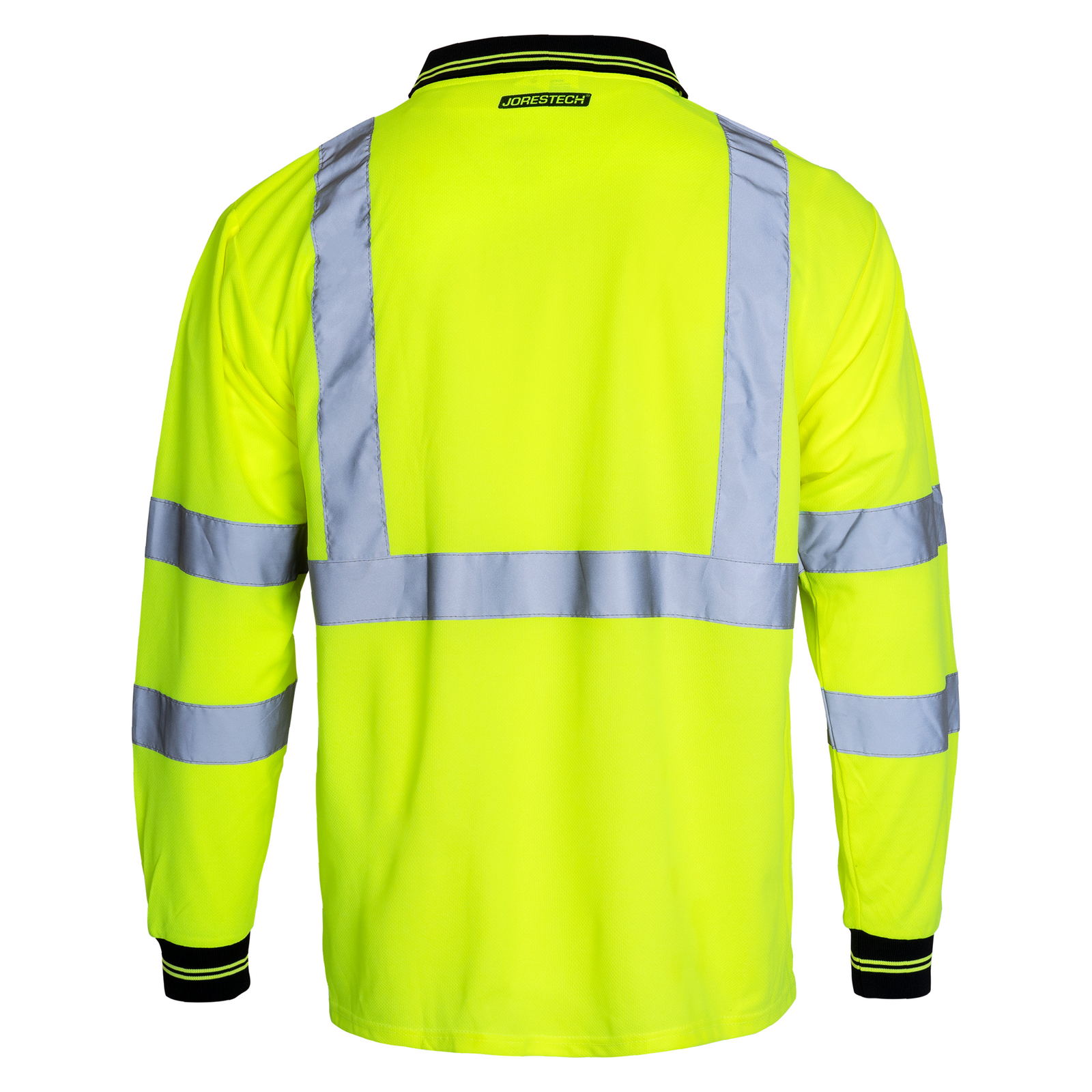 Hi Vis reflective safety long sleeve ANSI compliant type R class 3 Yellow polo shirt