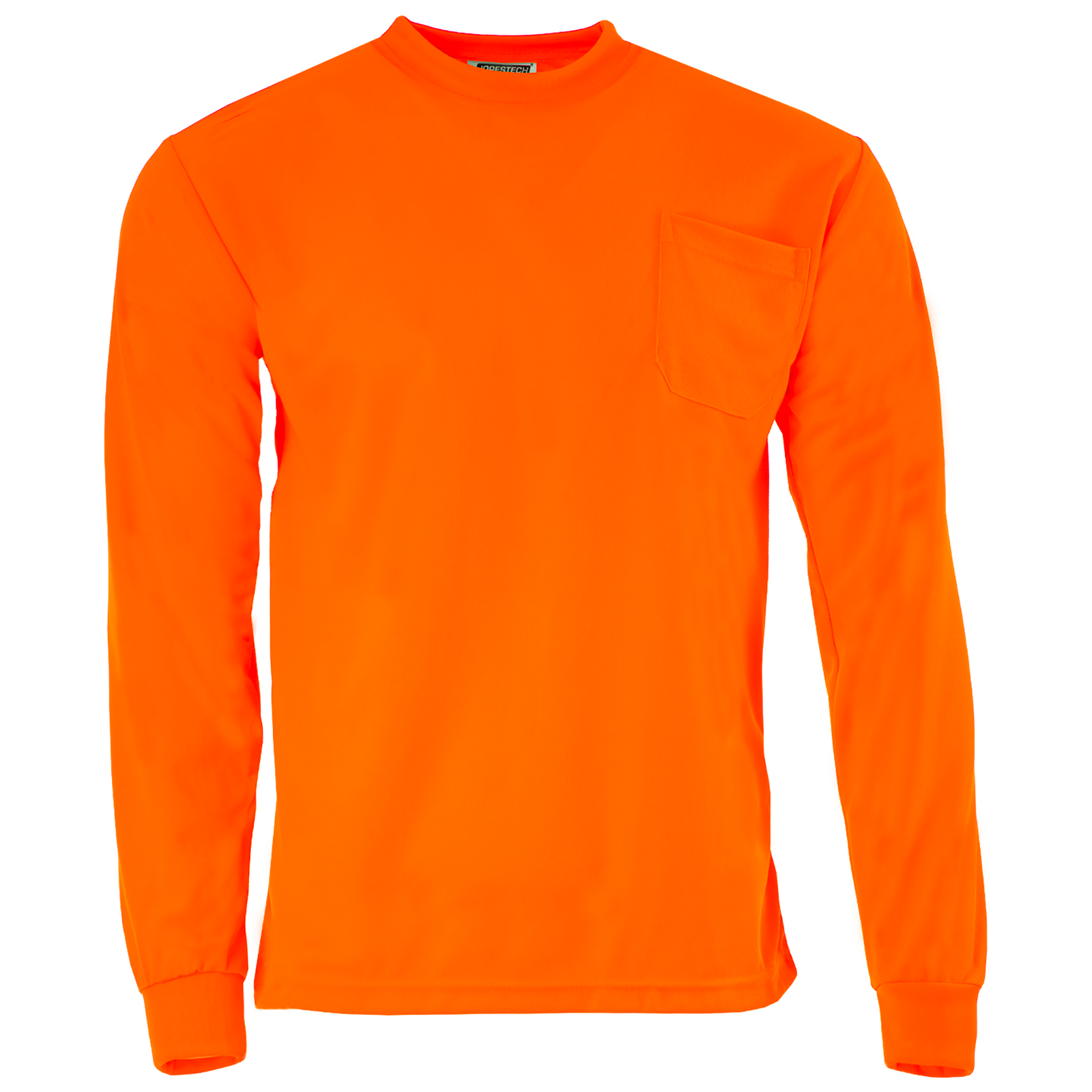 Front view of the Hi-vis safety long sleeve orange shirts