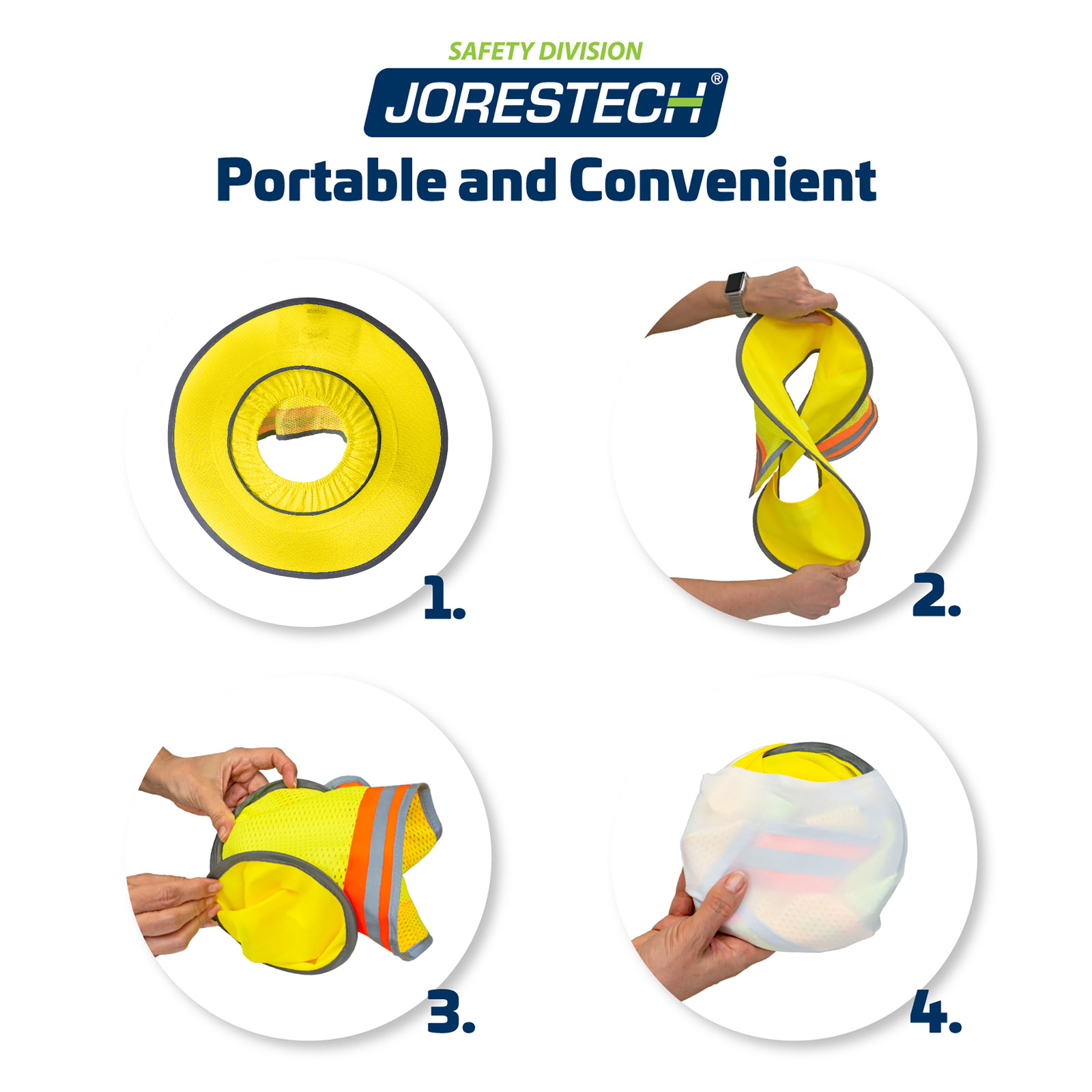 How to fold the portable hi vis sunshield for full brim hard hats