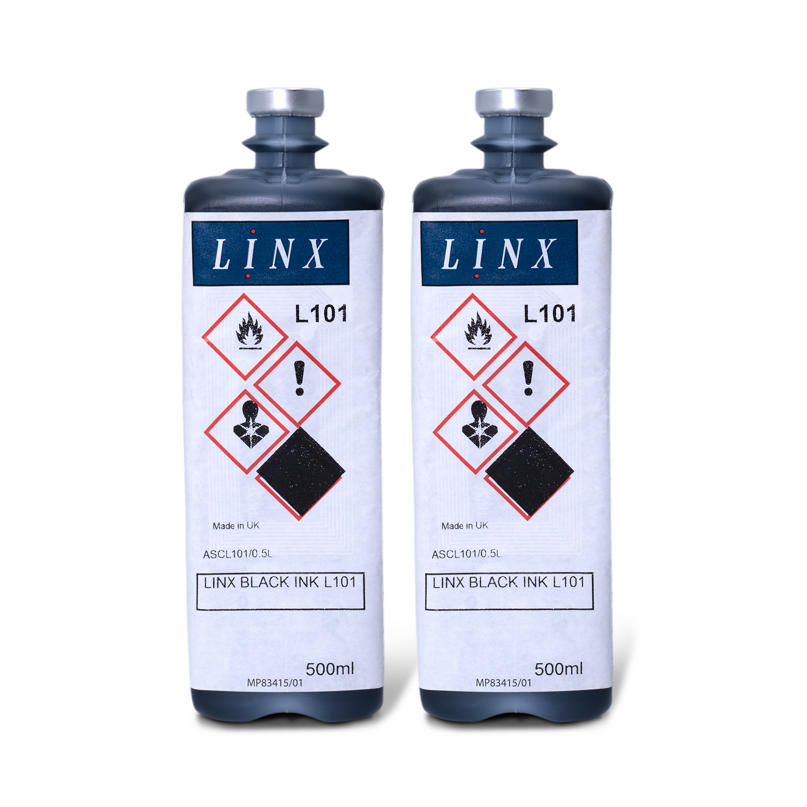 2 reemplazable containers of 500 ml of black LINX multi-purpose ink