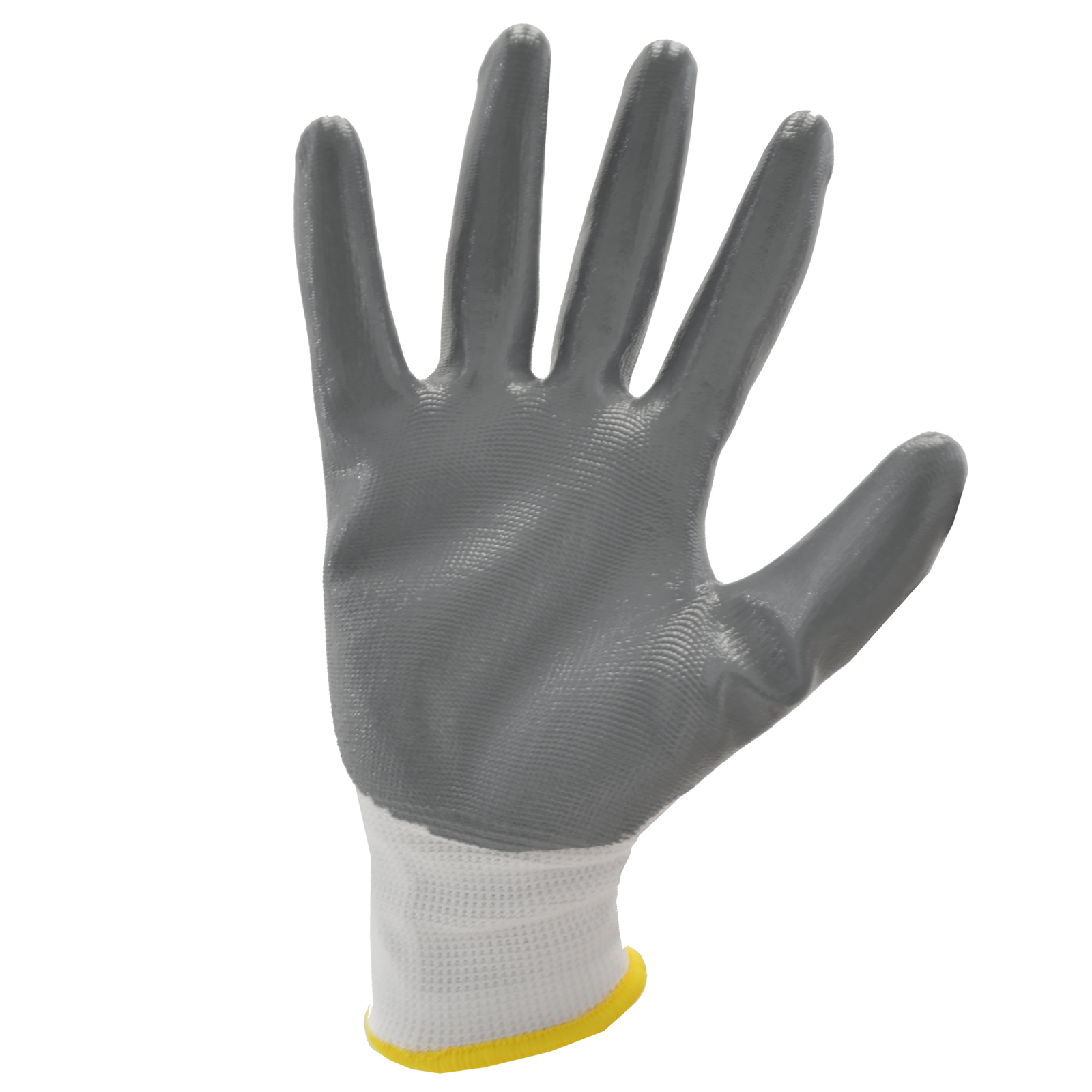 Gray palm side of the JORESTECH safety glove with nitrile dipped palms.