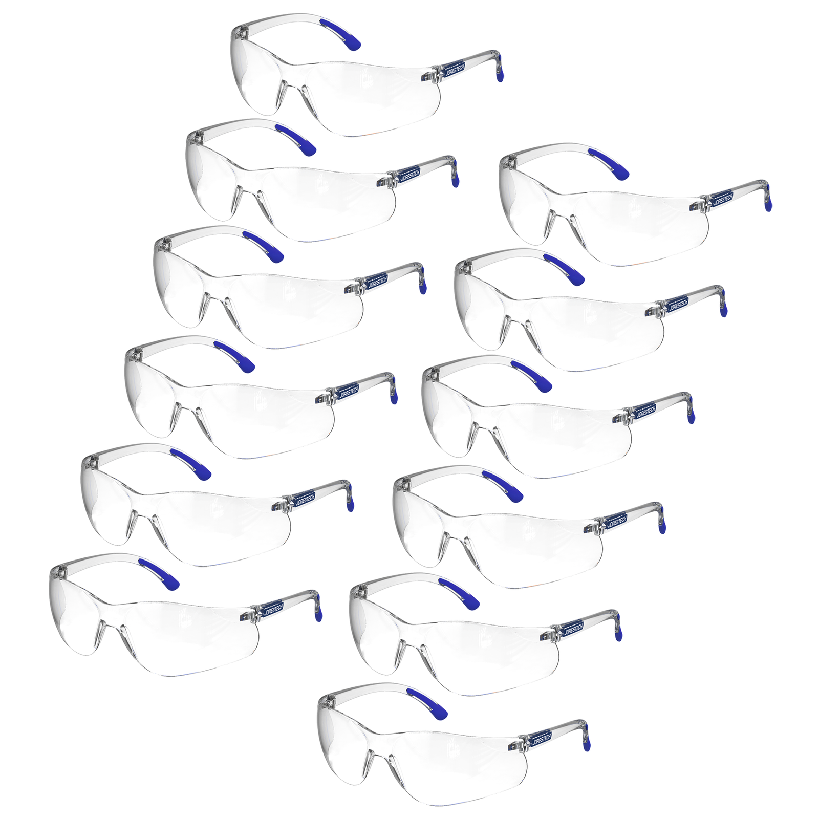 pack of 12 wraparound clear safety glasses for high impact  ANSI compliant