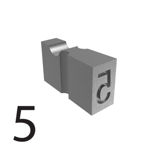 number 5 type used for embossed printing