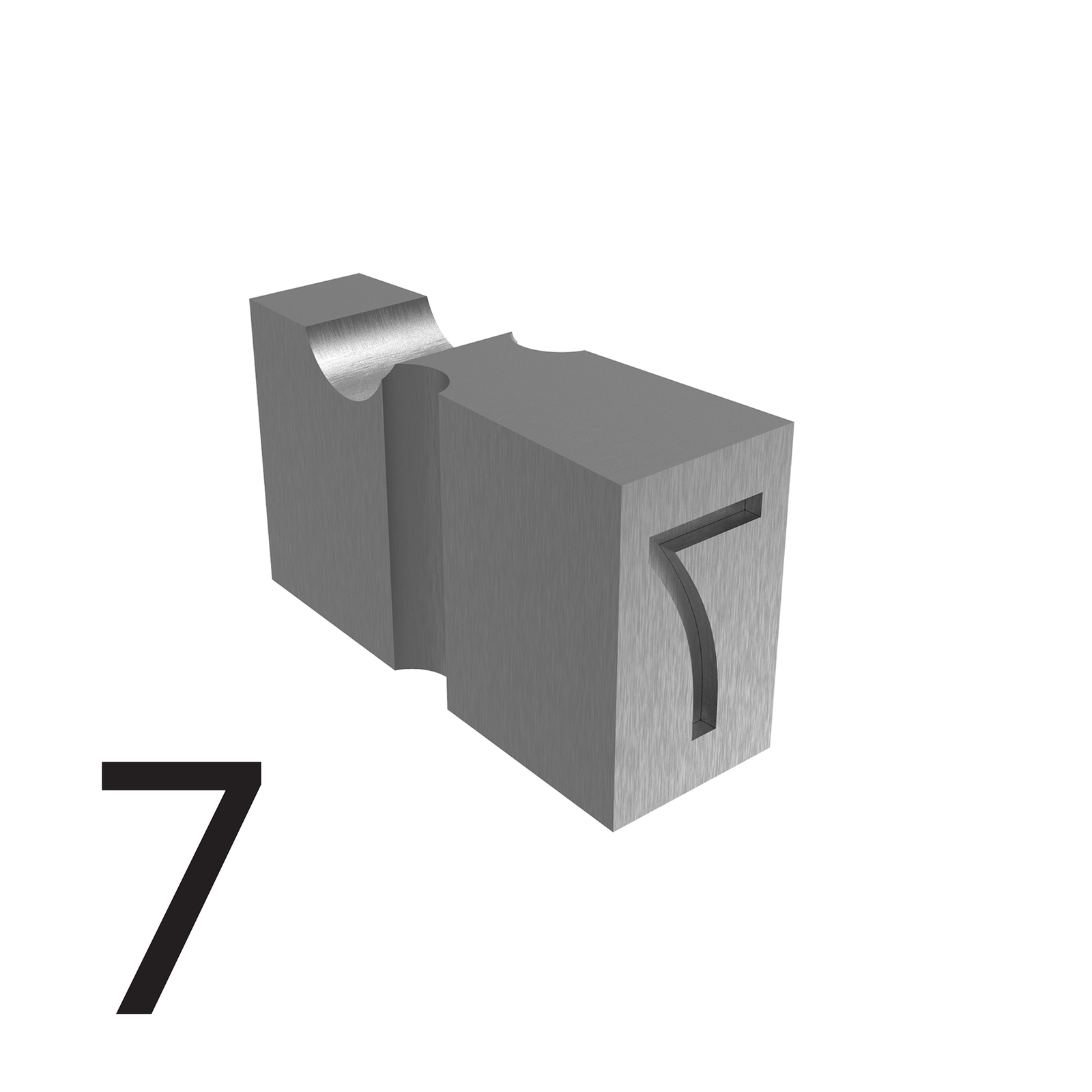  number 7 type used for embossed printing 
