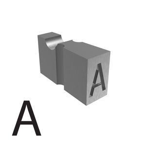  4.9 mm letter A type used for embossed printing 