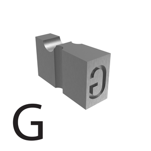 the letter G type used for embossed printing 