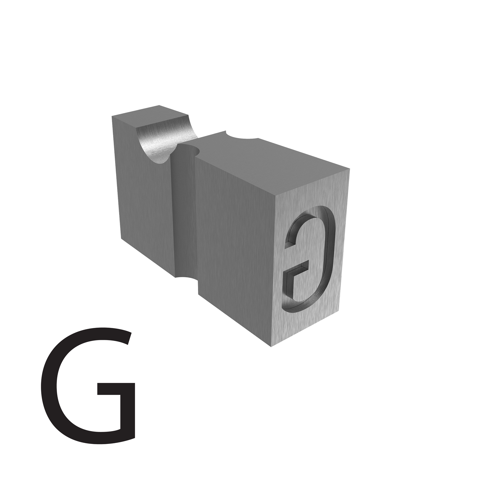 the letter G type used for embossed printing 