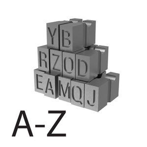 All embossing types from A to Z of the alphabet 