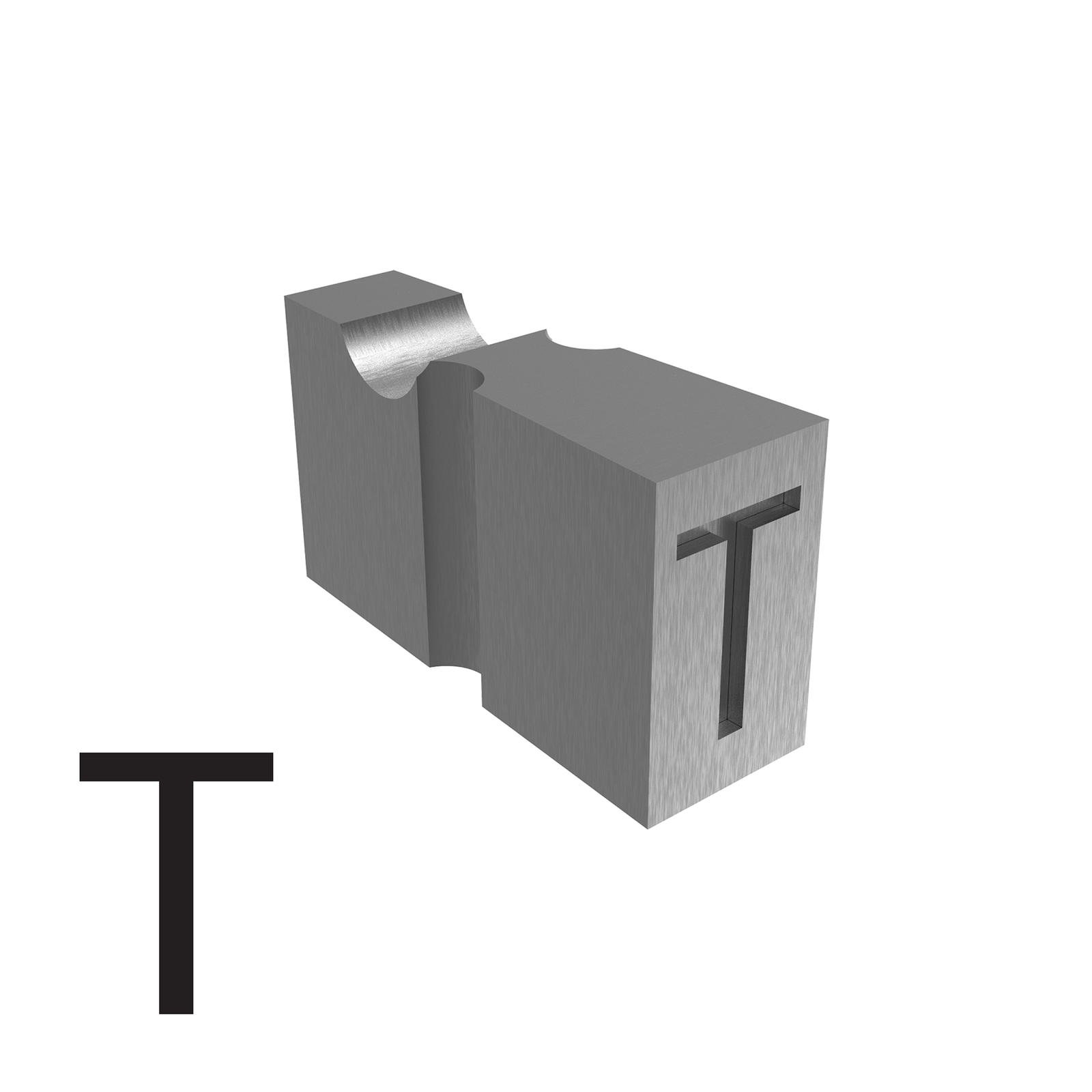 letter T type used for embossed printing