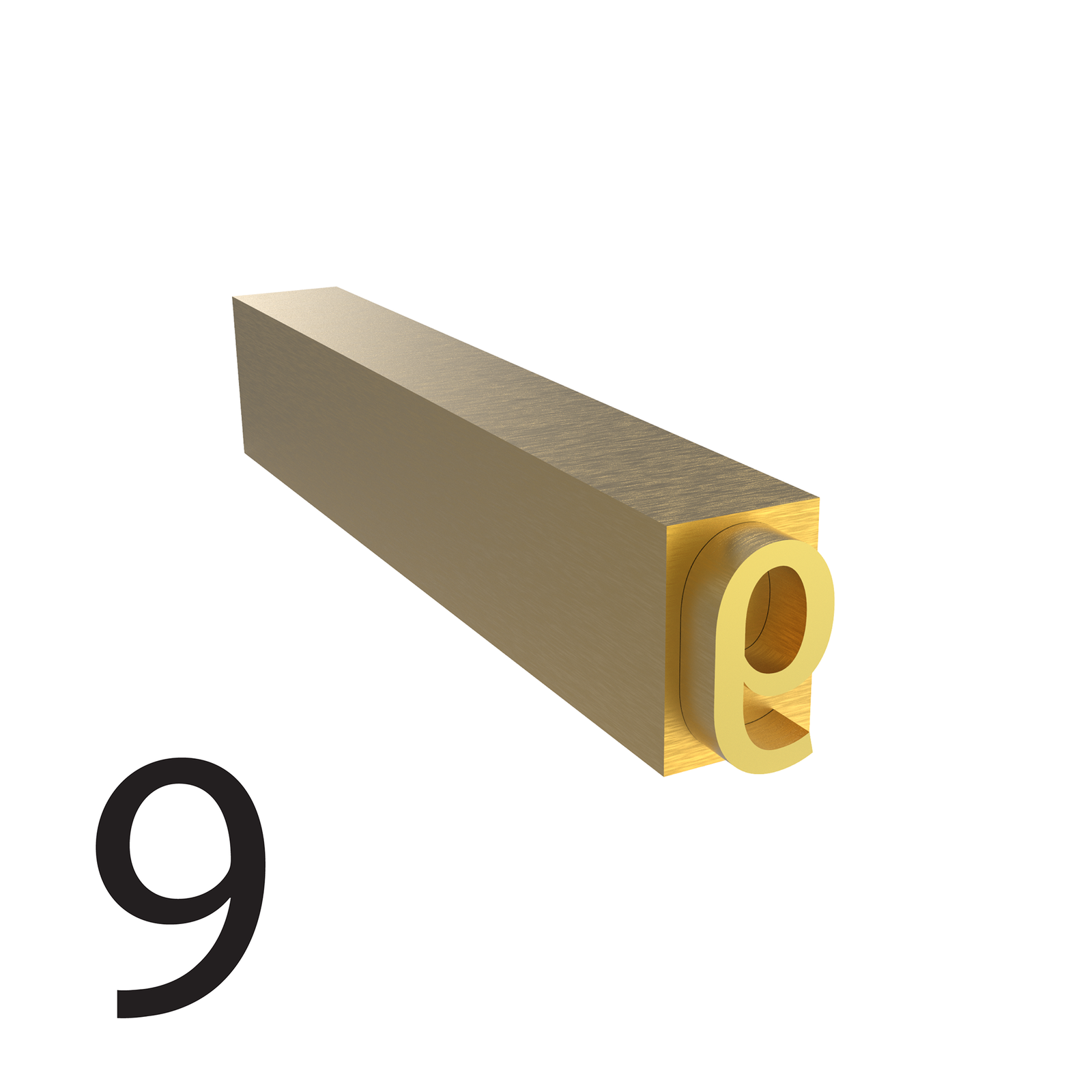 4mm hot stamp number 9 type used for coders and printers