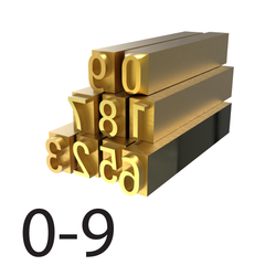 4mm Hot Stamp Type - Set of 0-9