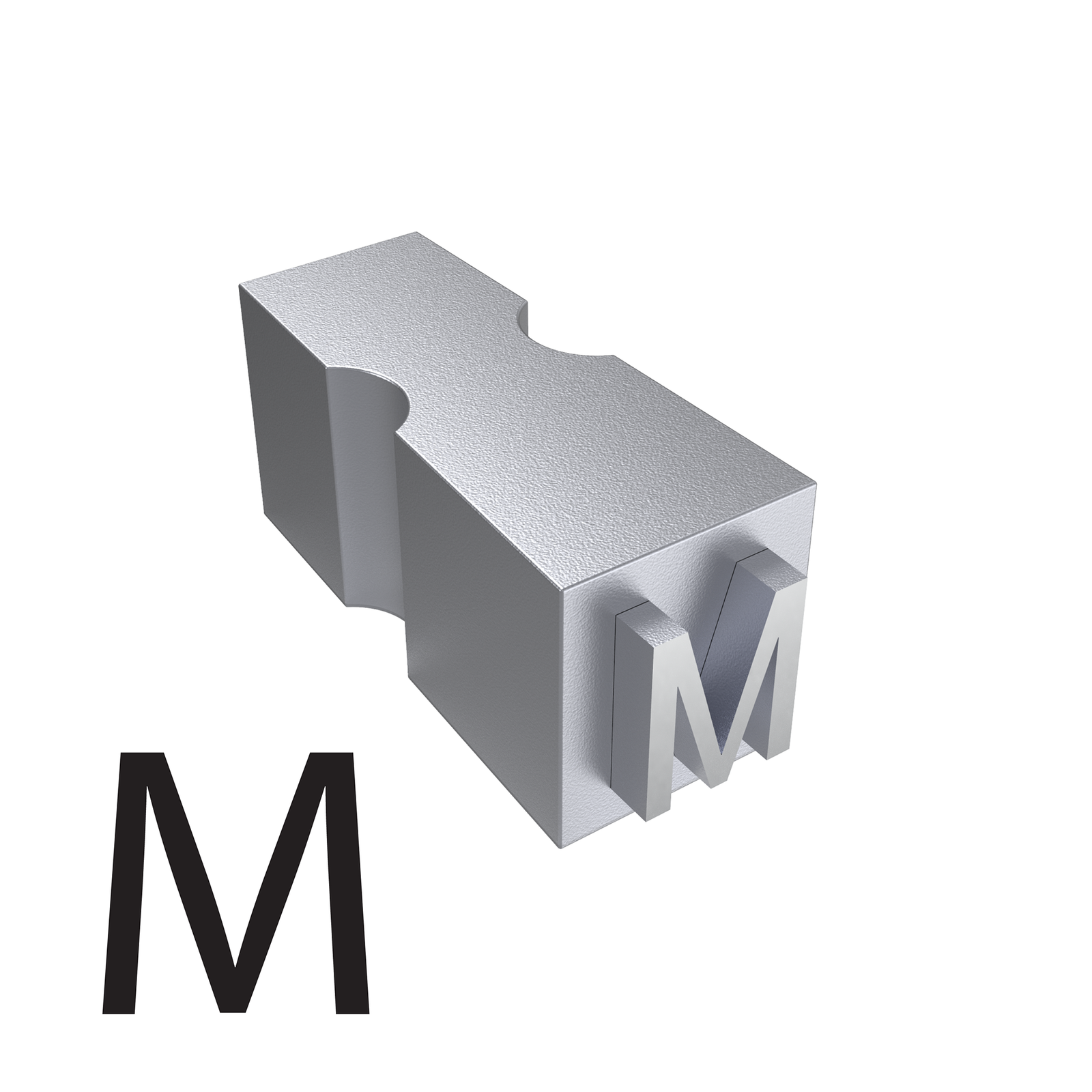 Type of letter M for hot ink roll printers