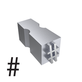 # (pound) metal type character used for hot ink printers