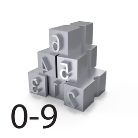 Set of type numbers from 0 to 9 of 5.5mm for hot ink printers from JORES TECHNOLOGIES®