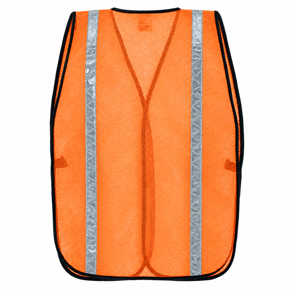 Fluorescent high-visibility orange JORESTECH mesh safety vest with vertical silver reflective stripes and black trim.