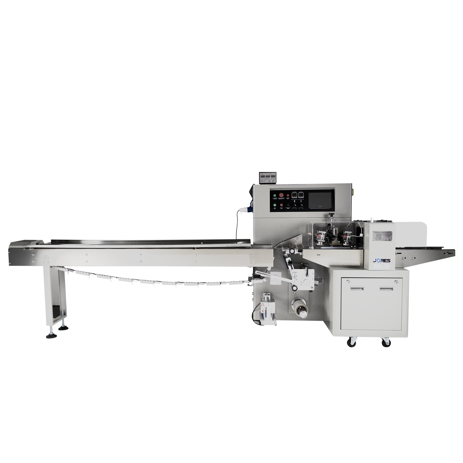 Automatic Horizontal Flow Wrapper with Inverted Film Feeder