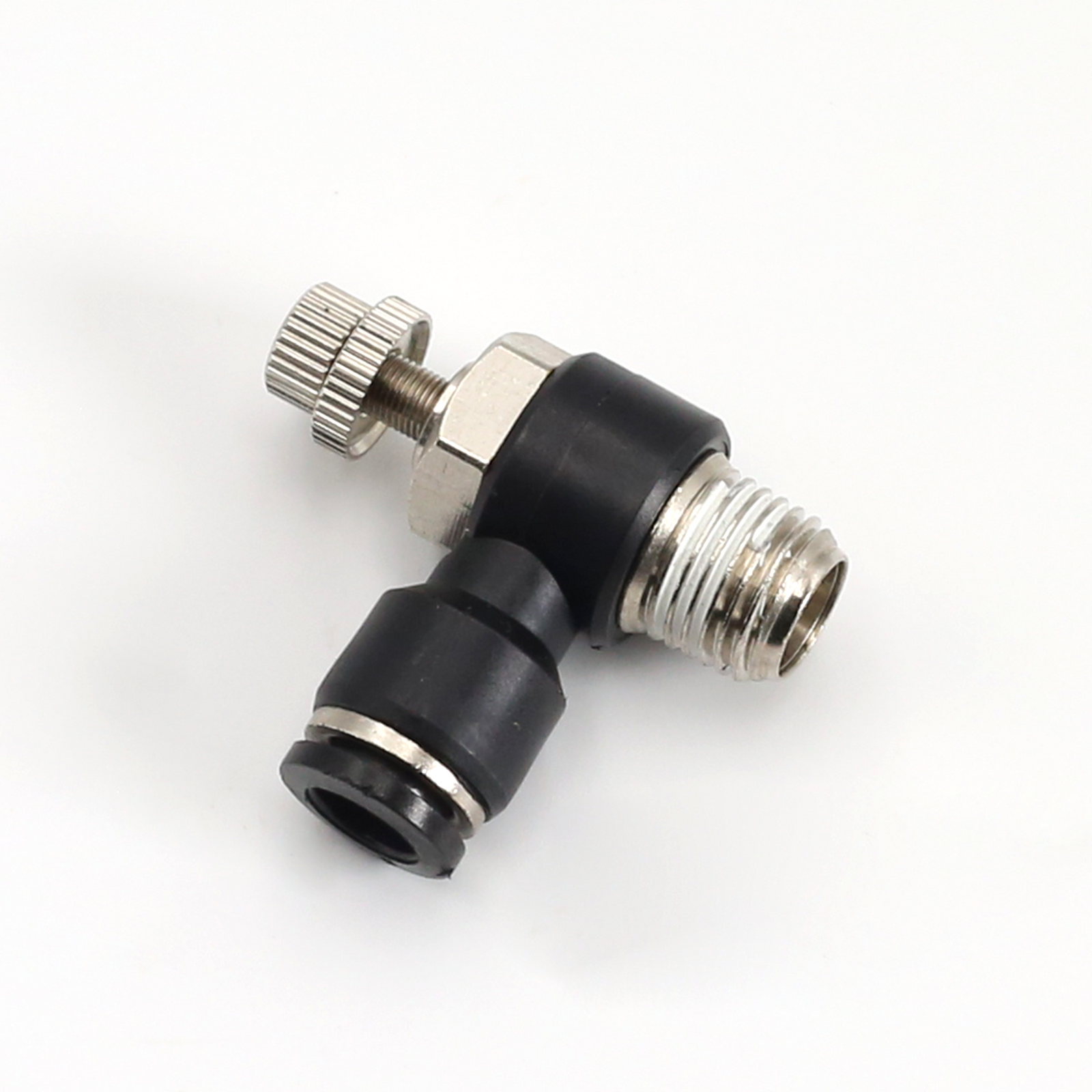 Adjustable Pneumatic Elbow Connector with Male Thread - SL8-02 - M13 x 1 - #8 spare part for piston filling machines