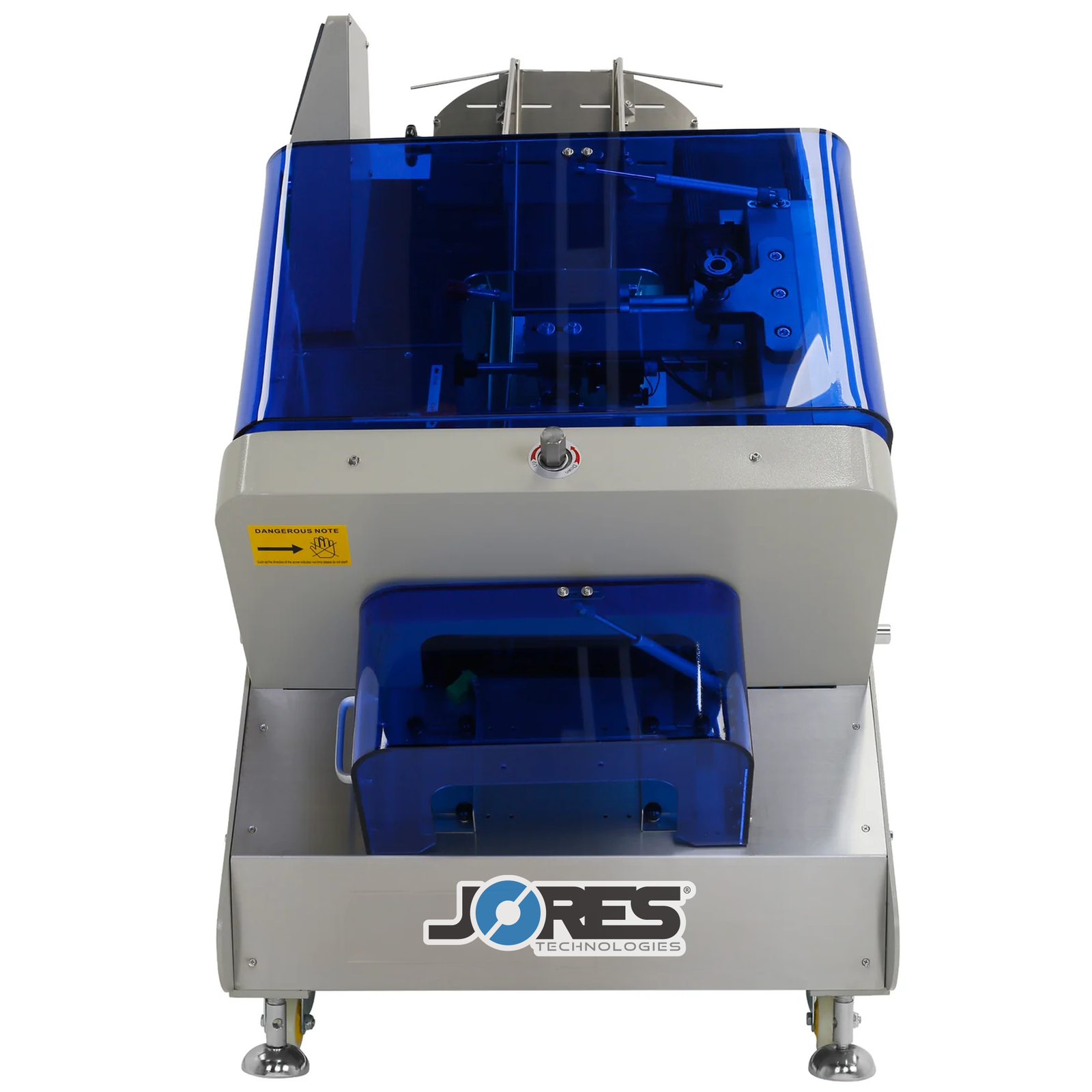 Automatic inclined JORES TECHNOLOGIES® flow wrapper with blue acrylic doors