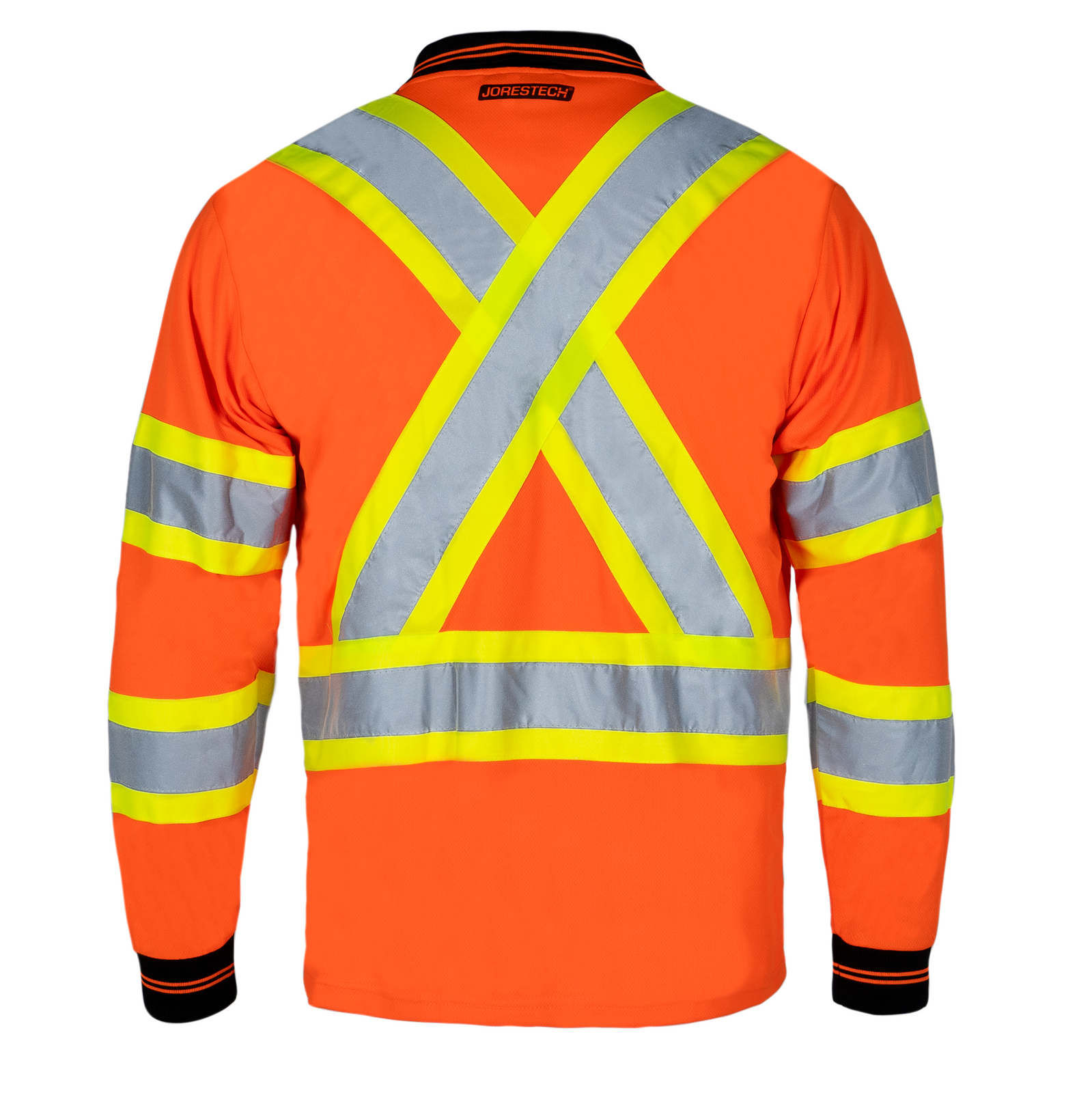 Hi-Vis X-Back Reflective Two-Tone Safety Long Sleeve Polo Shirt