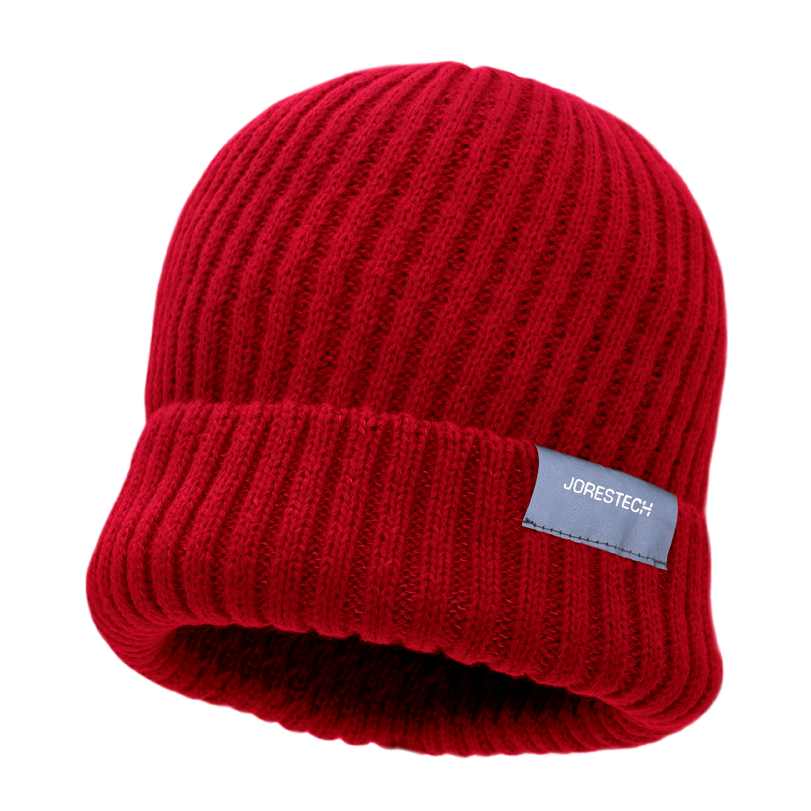 Red Beanie hat with reflective stitching by JORESTECH®