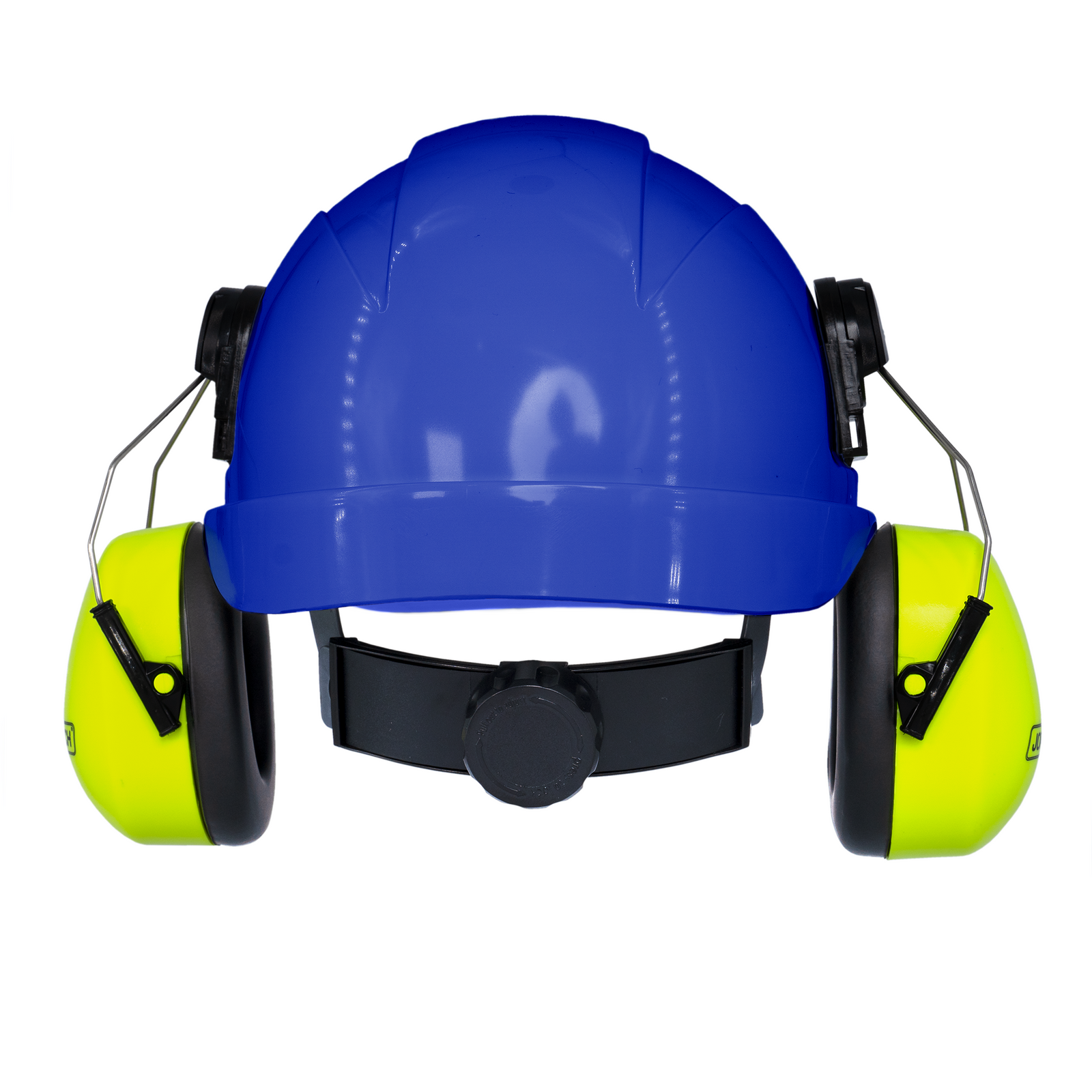 Cap-Style Blue Hard Hat Kit with Lime Mountable Earmuffs