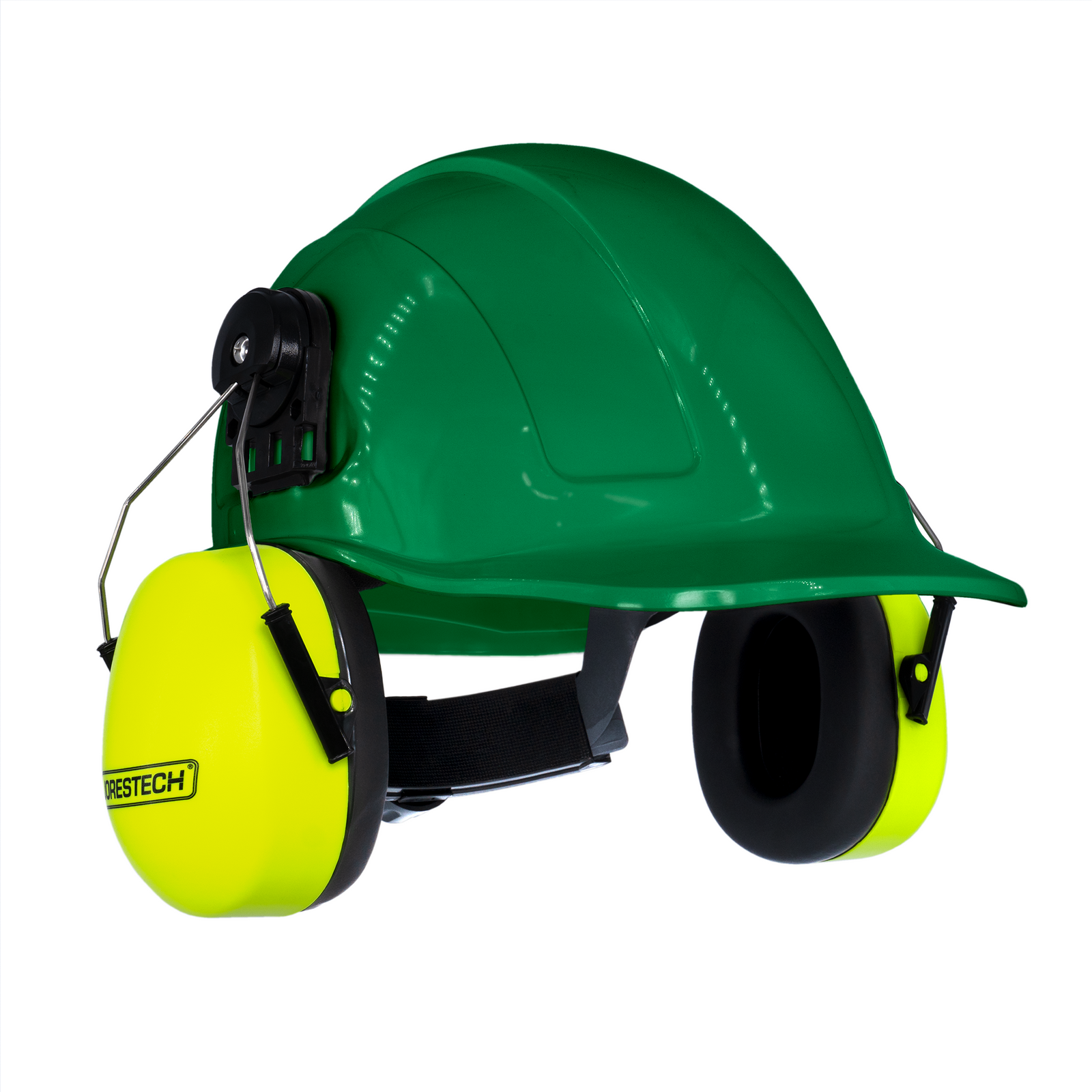 Cap-Style Hard Hat Kit with Lime Mountable Earmuffs