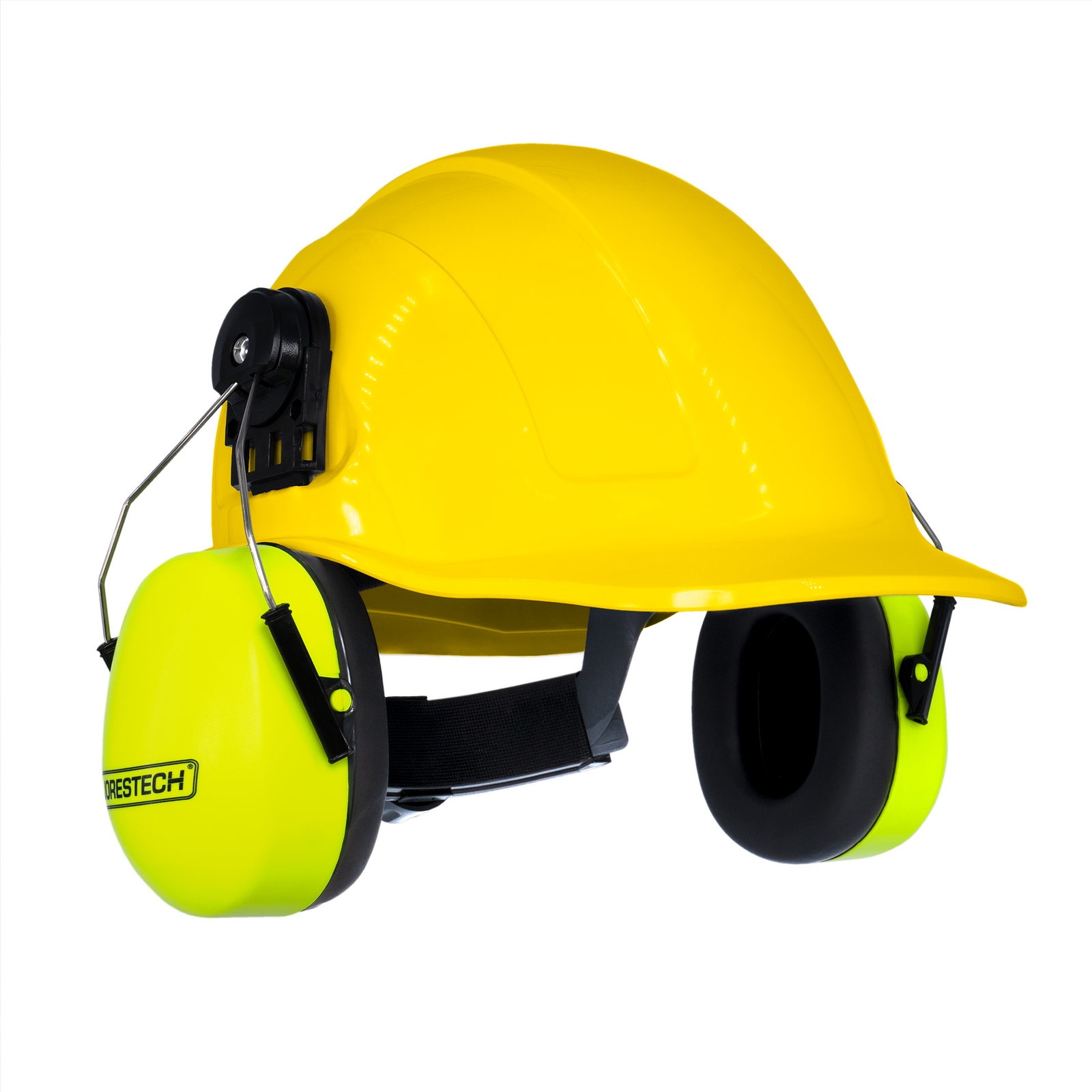 Cap-Style Hard Hat Kit with Lime Mountable Earmuffs