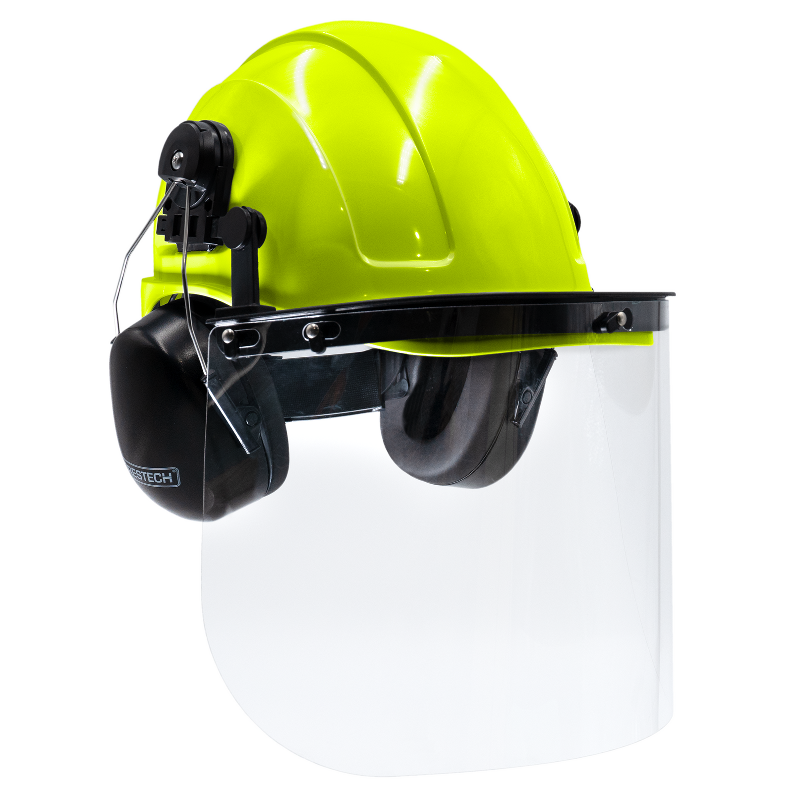 High Transparent Cap-Style Hard Hat Kit with Mountable Earmuffs and PC Face Shield ...