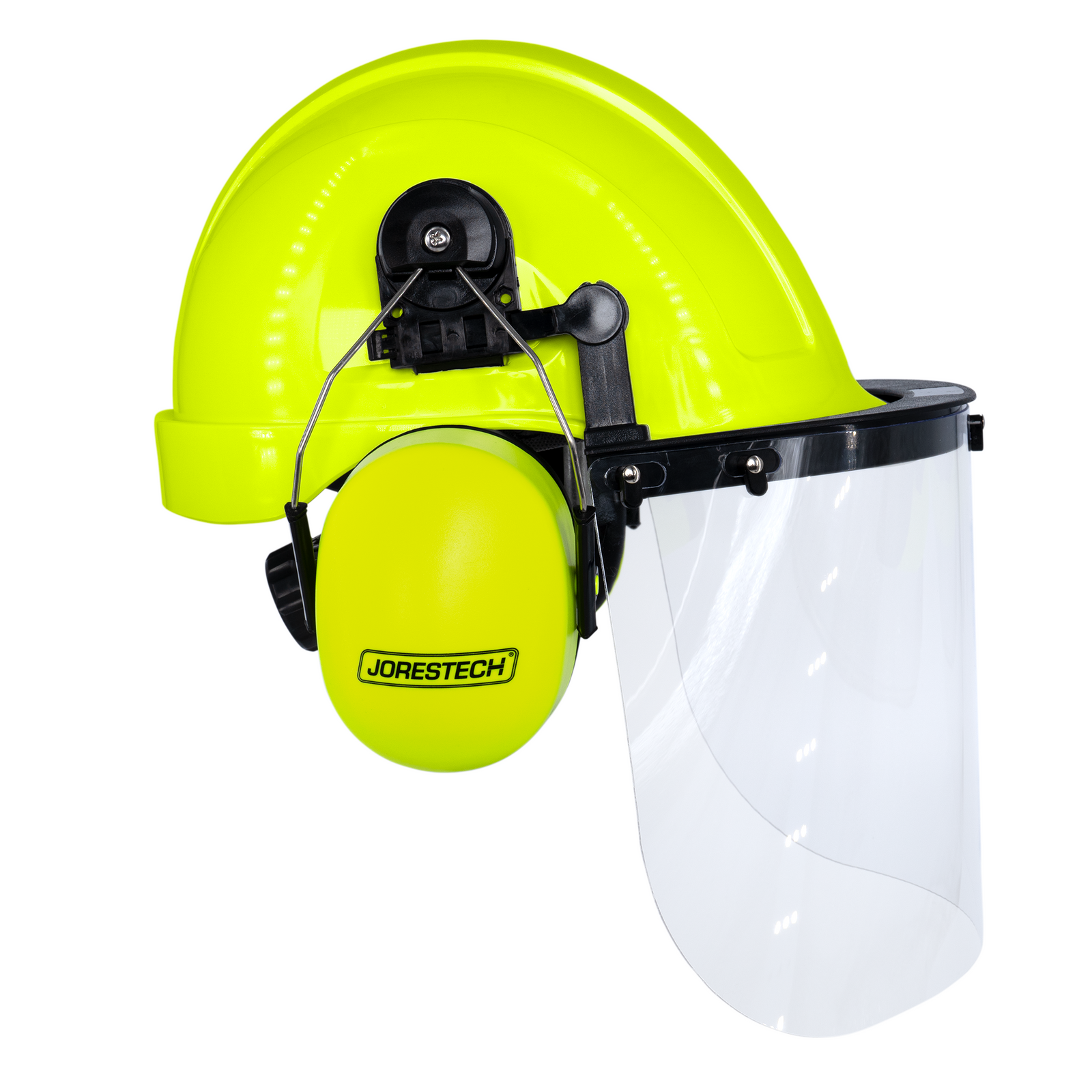 Lime Cap-Style Hard Hat Kit with Lime Mountable Earmuffs and Hi-Transparency Face Shield