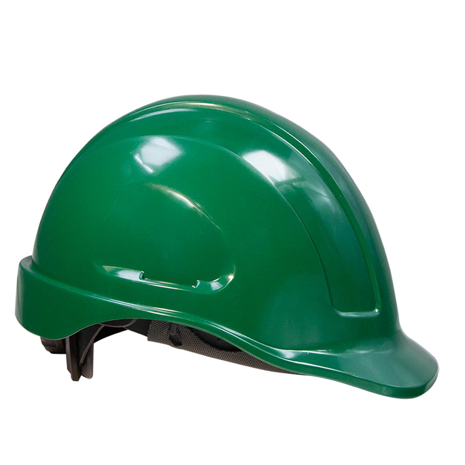 Green Cap Style 4 point suspension Hard Hat Kit with Black Mountable Earmuff