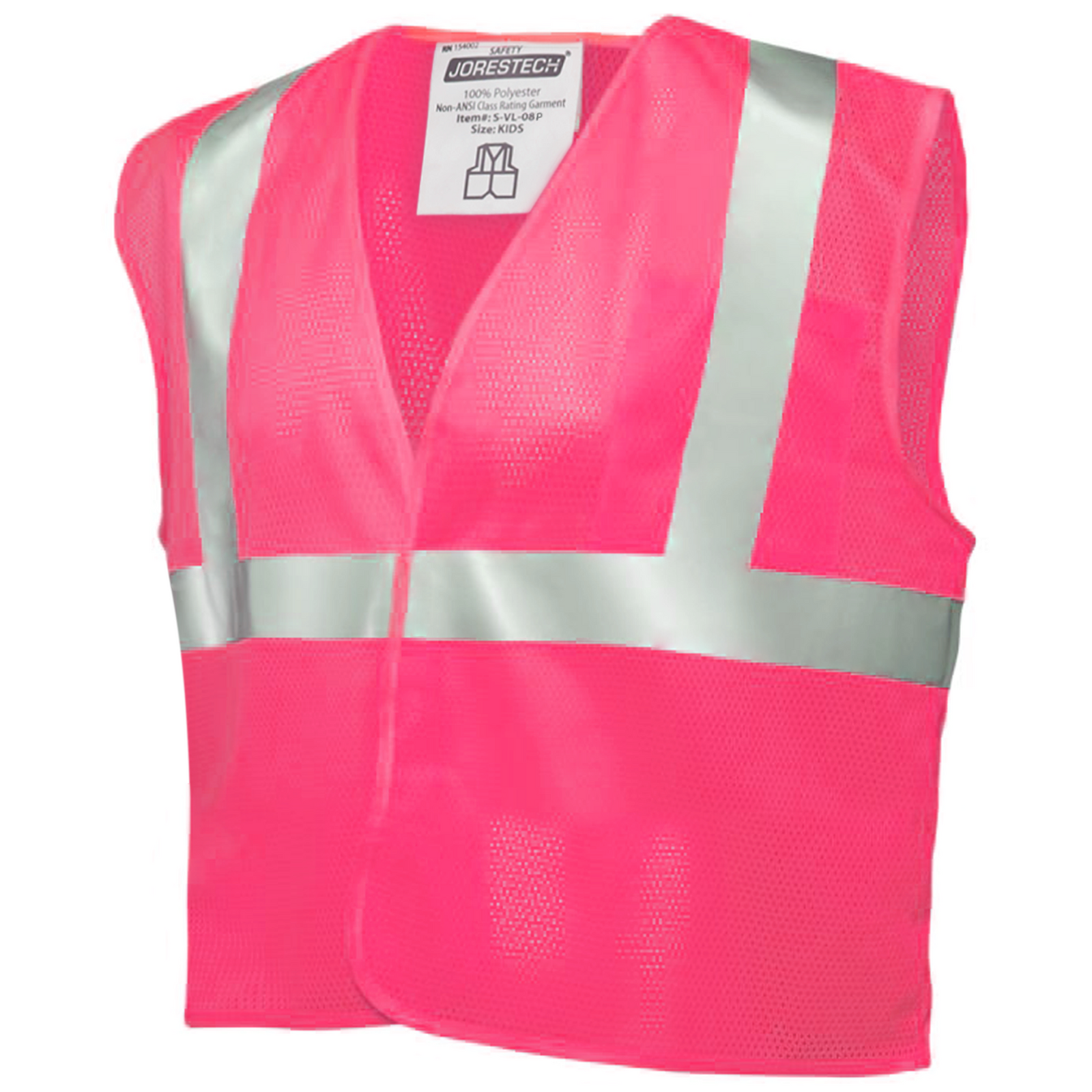 Pink safety vest for girls with reflective strips.